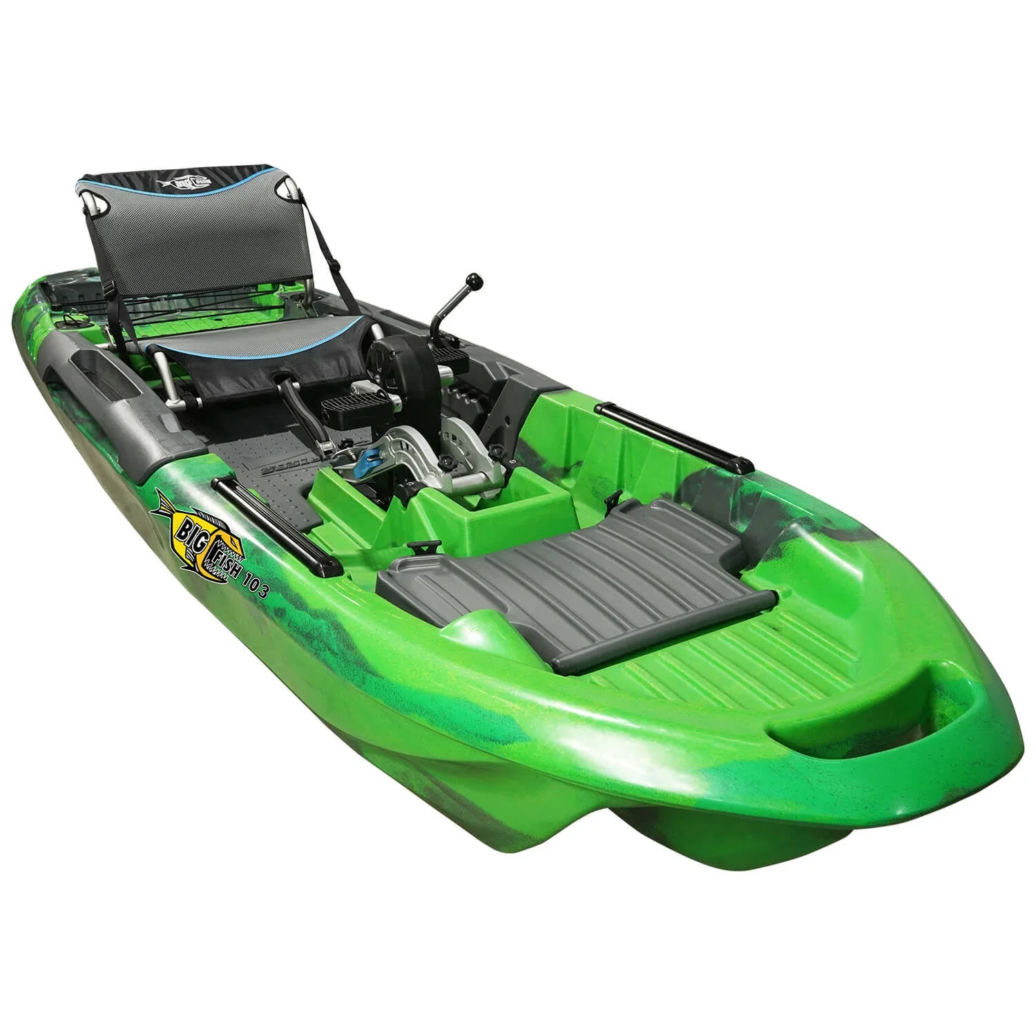 Kayak de pêche à pédales 3 Waters Big Fish 103, camouflage vert, année 2025