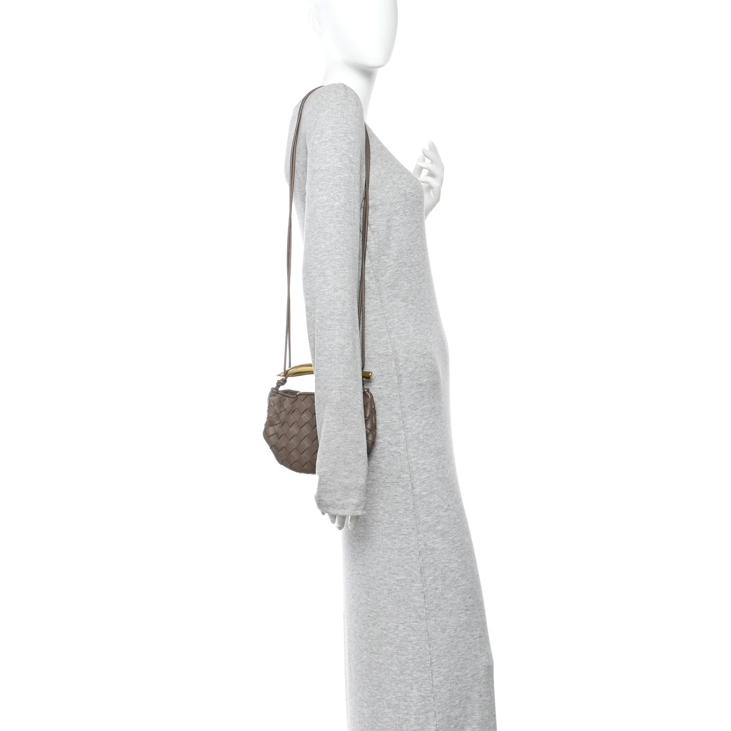 Nappa Intrecciato Mini Sardine Bag Taupe Grey