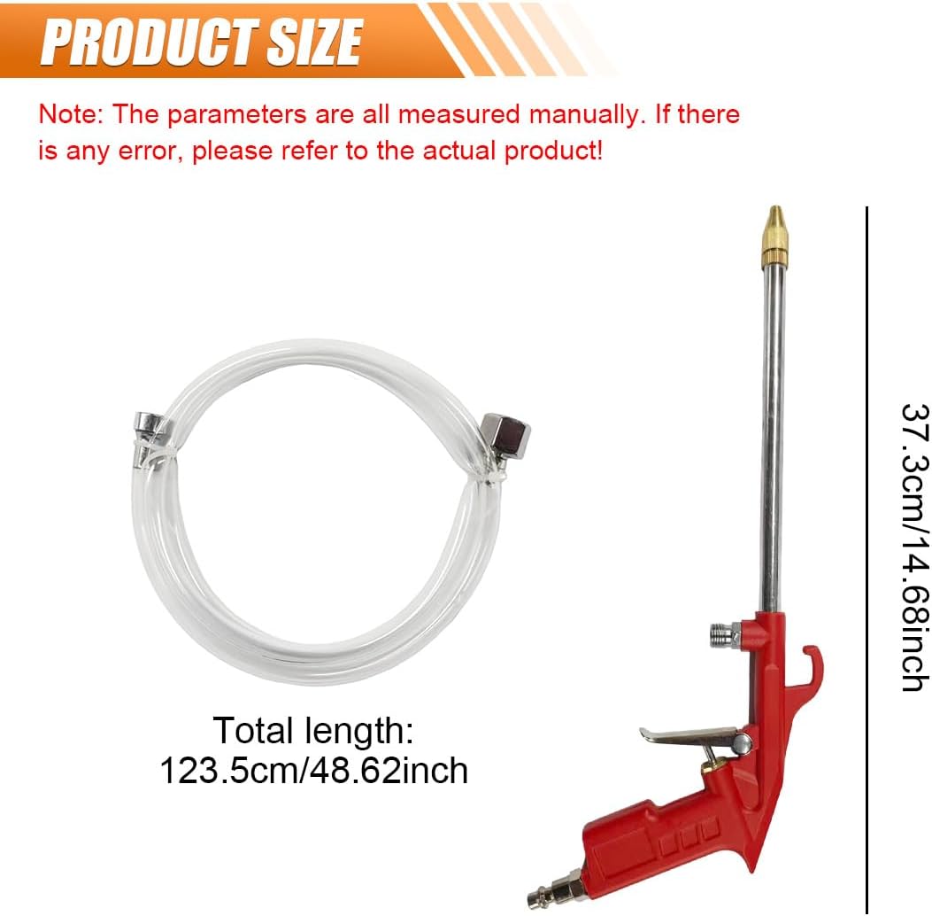 Car Air Engine Cleaning Spray Gun, High Pressure Air Nozzle Blow Gun with 4Ft Hose, Pneumatic Dust Cleaner Sprayer Tool, Siphon Vehicle Engine Bay Wash Spray Kit(Straight)