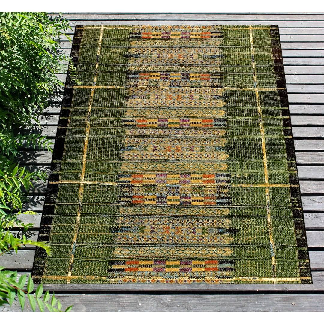 Sesena Multi-Colored Indoor/Outdoor Area Rug Joss & Main Rug Size: Rectangle 4'10