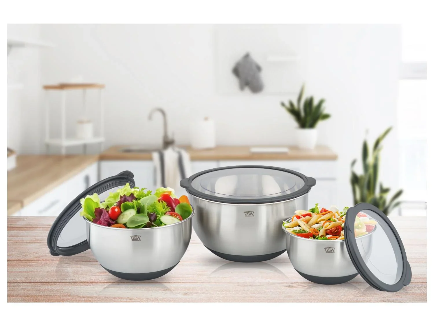 GSW Set de 3 bols avec couvercle de conservation hermtique