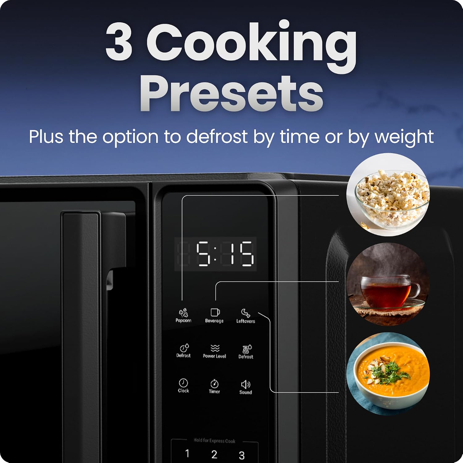 Chefman Countertop Microwave Oven 0.7 Cu700 Watts with 10 Power Levels, 6 Cooking Presets with One-Touch Express Cook, Eco Mode, Child Safety Lock, & Mute Button - Black