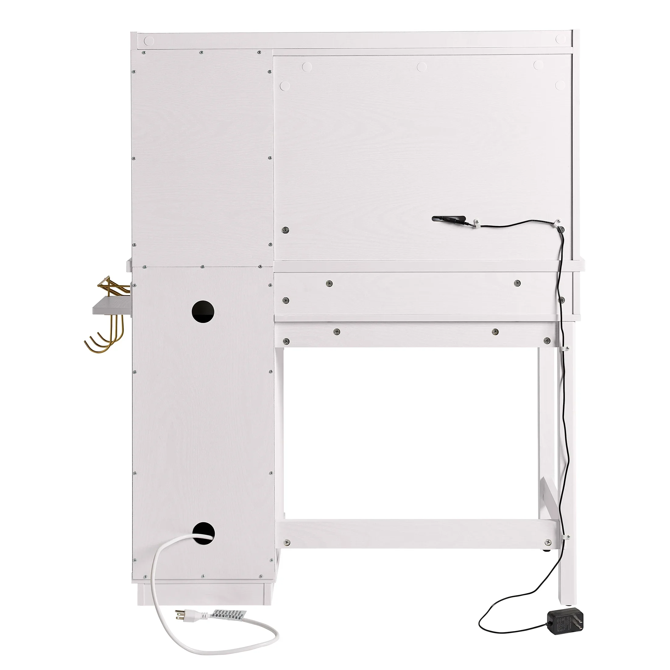 Better Homes & Gardens Lillian Vanity Desk with LED Lighted Mirror, White Finish