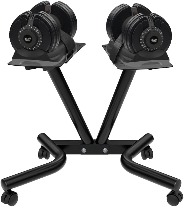 Dumbbell Stand Fitness Dial Dumbbell Rack with Adjustable Belt for Home Gym Set