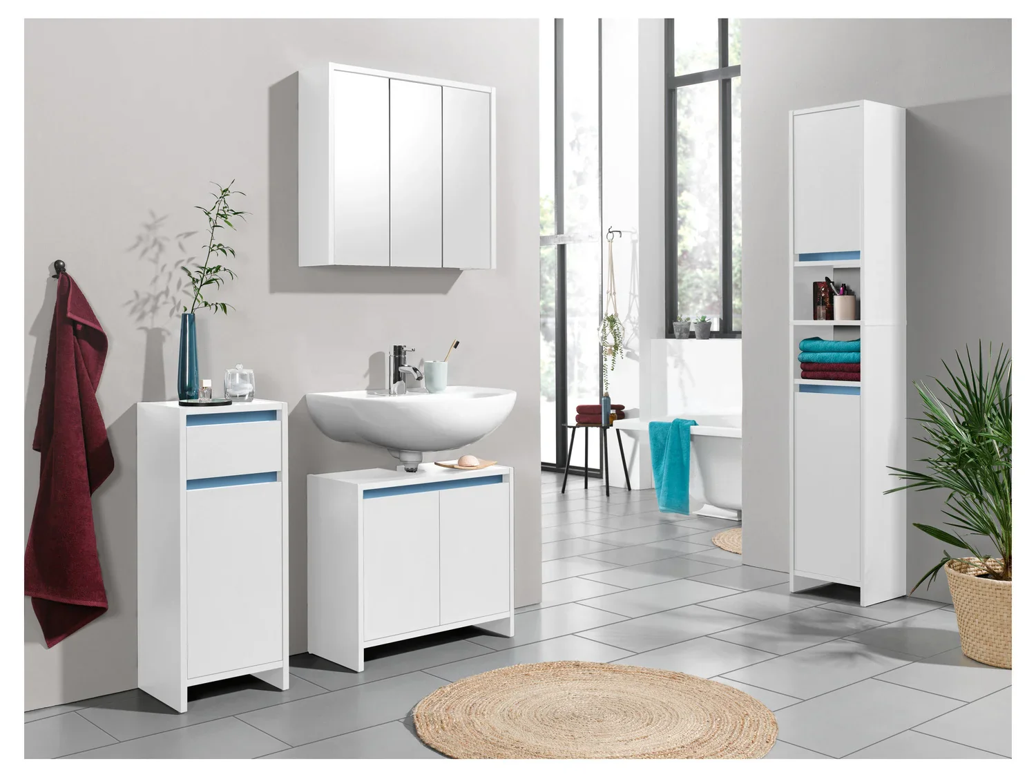 LIVARNO home Colonne de salle de bains Oslo, 32 x 180,5 x 28 cm, blanche