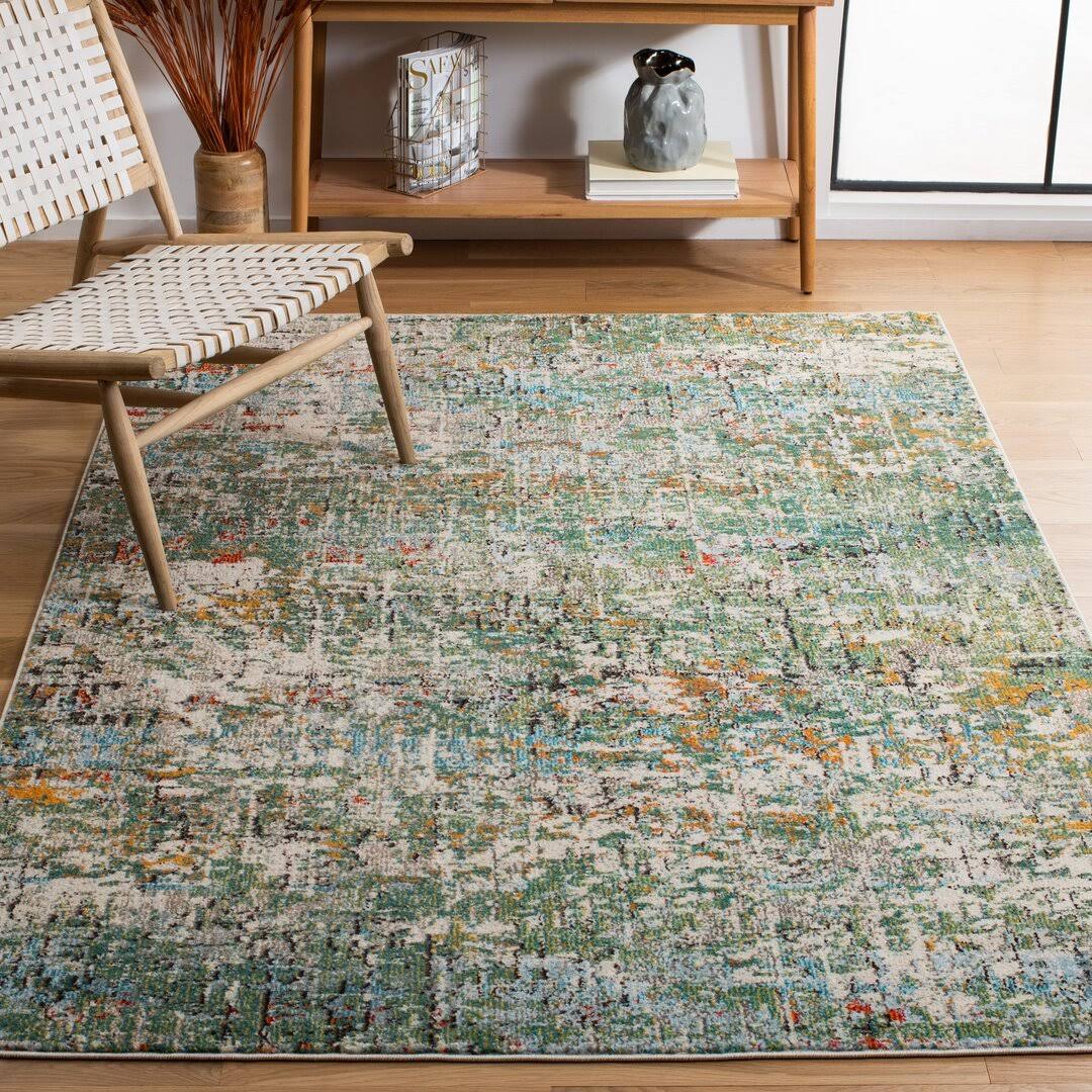 Jyn Abstract Green/Turquoise Area Rug Bungalow Rose Rug Size: Rectangle 10' x 14'