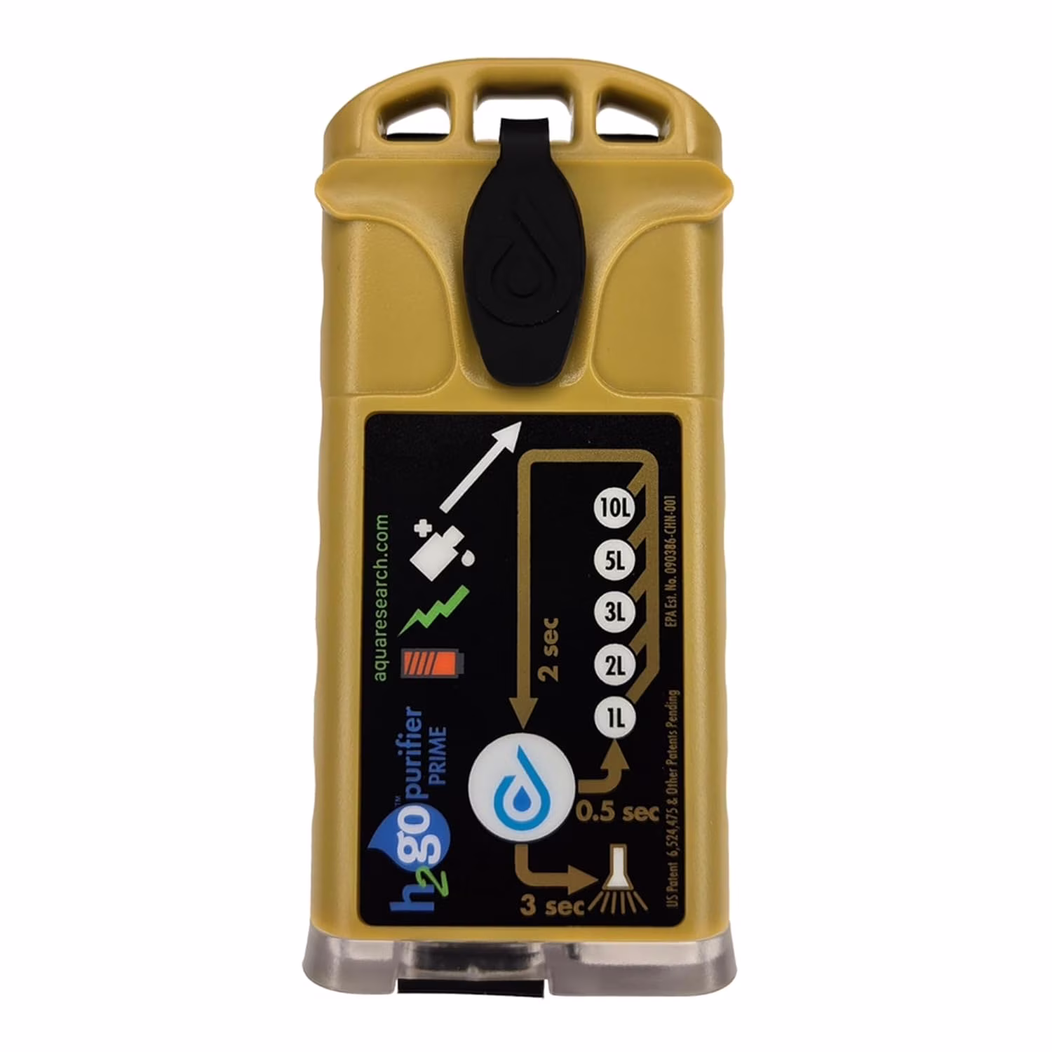 Prime Survival Water Purifier, 5 mg/L, Camping Water Purifier, Tactical Survival Gear, Emergency Water Filtration. Hiking Gear Essential with Virtually Unlimited Purification.