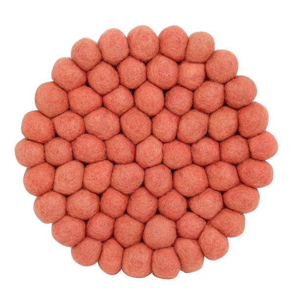 Dakota gryteunderlag i ull 19x19 cm rosa