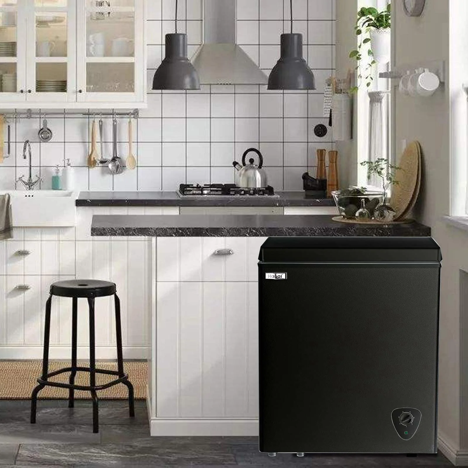 3.5 Cu.ft Freezer, Chest Freezer, Deep Freezer with Top Open Door(S/Black) - Image 4