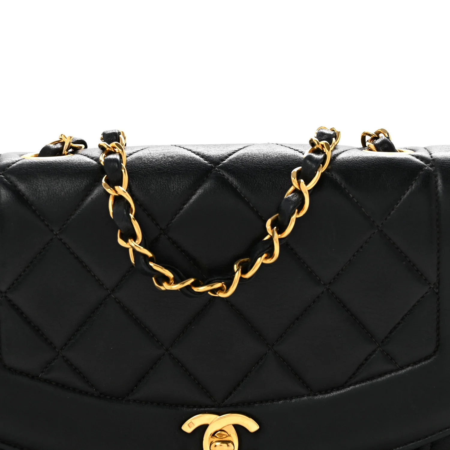 Lambskin Quilted Small Single Flap Black