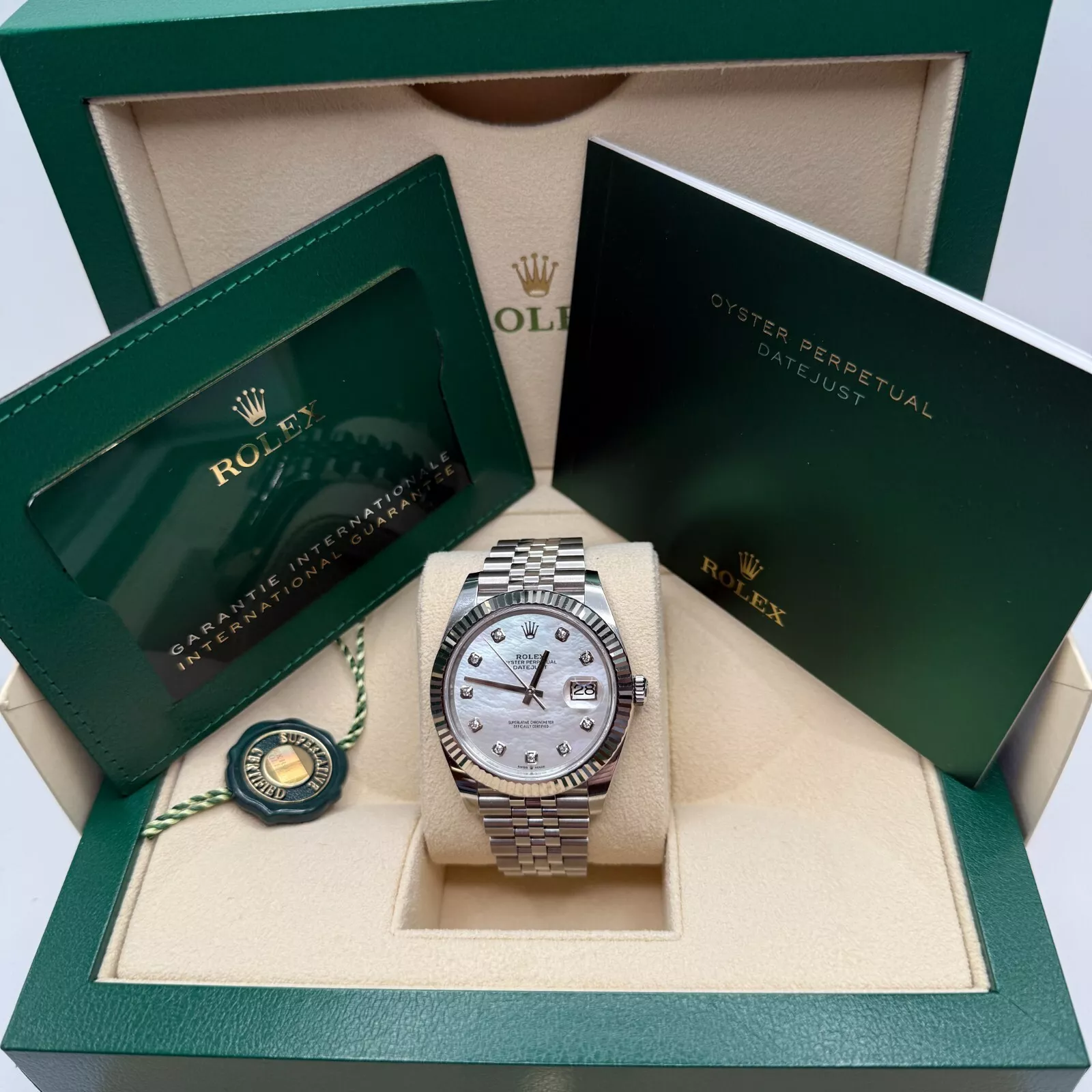 [Super Clone]RLX  Datejust 126334 MOP Diamond Jubilee 41mm Stainless Steel and White Gold