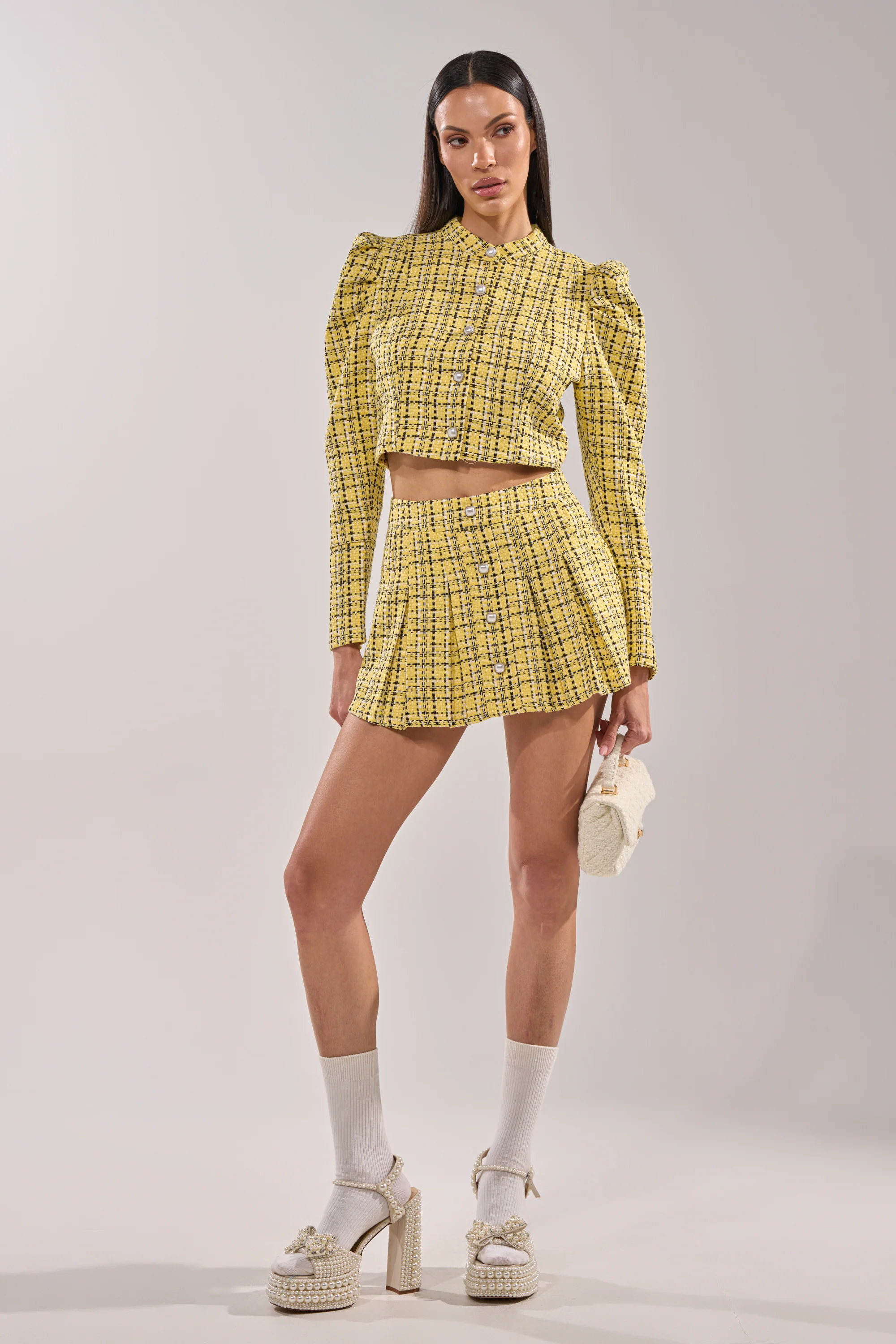 FINN TWEED MINI SKIRT - Akira Store