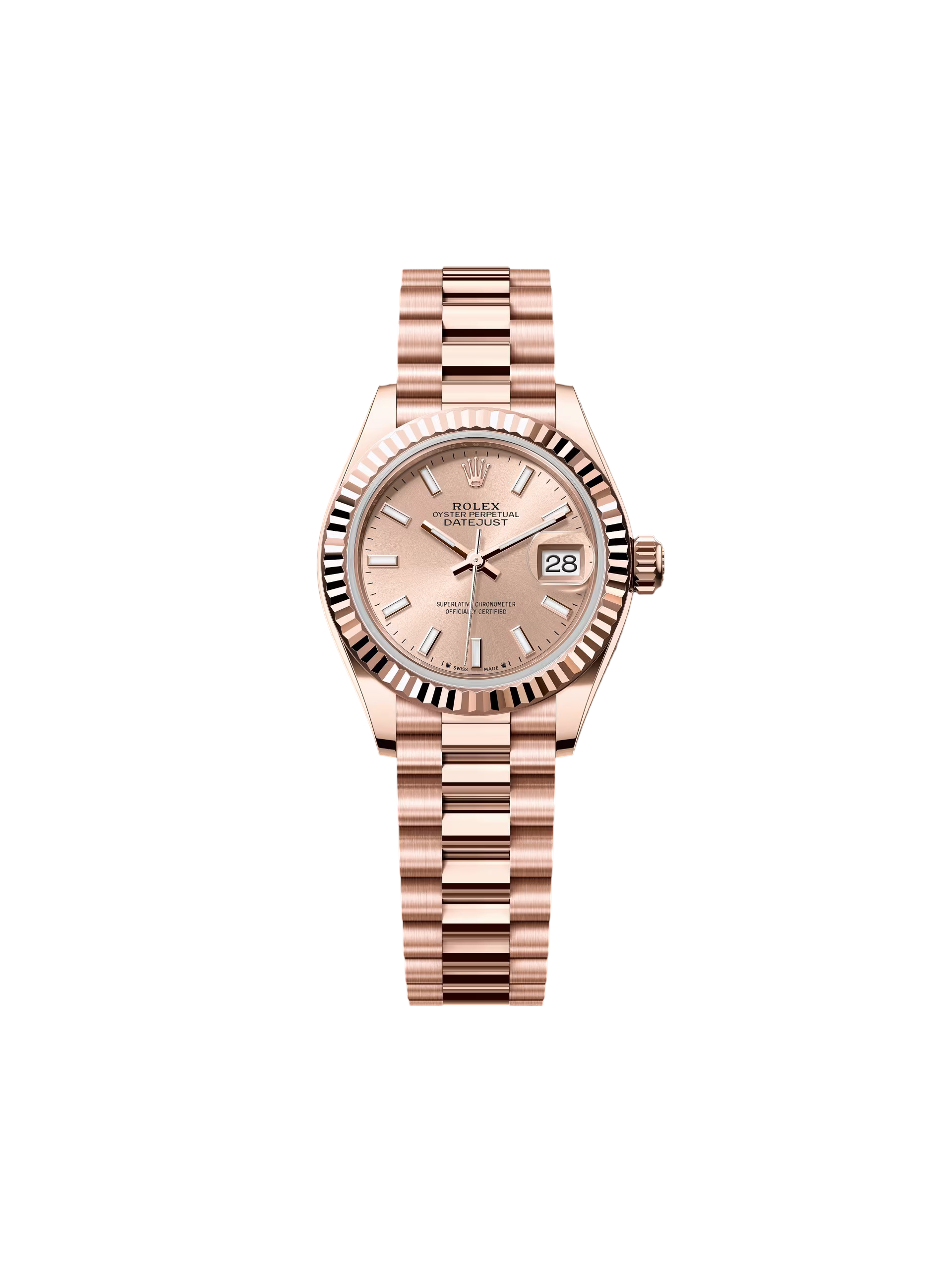 【Super Clone】RLX Lady-Datejust 28mm 279175 Rose Dial President Everose Gold