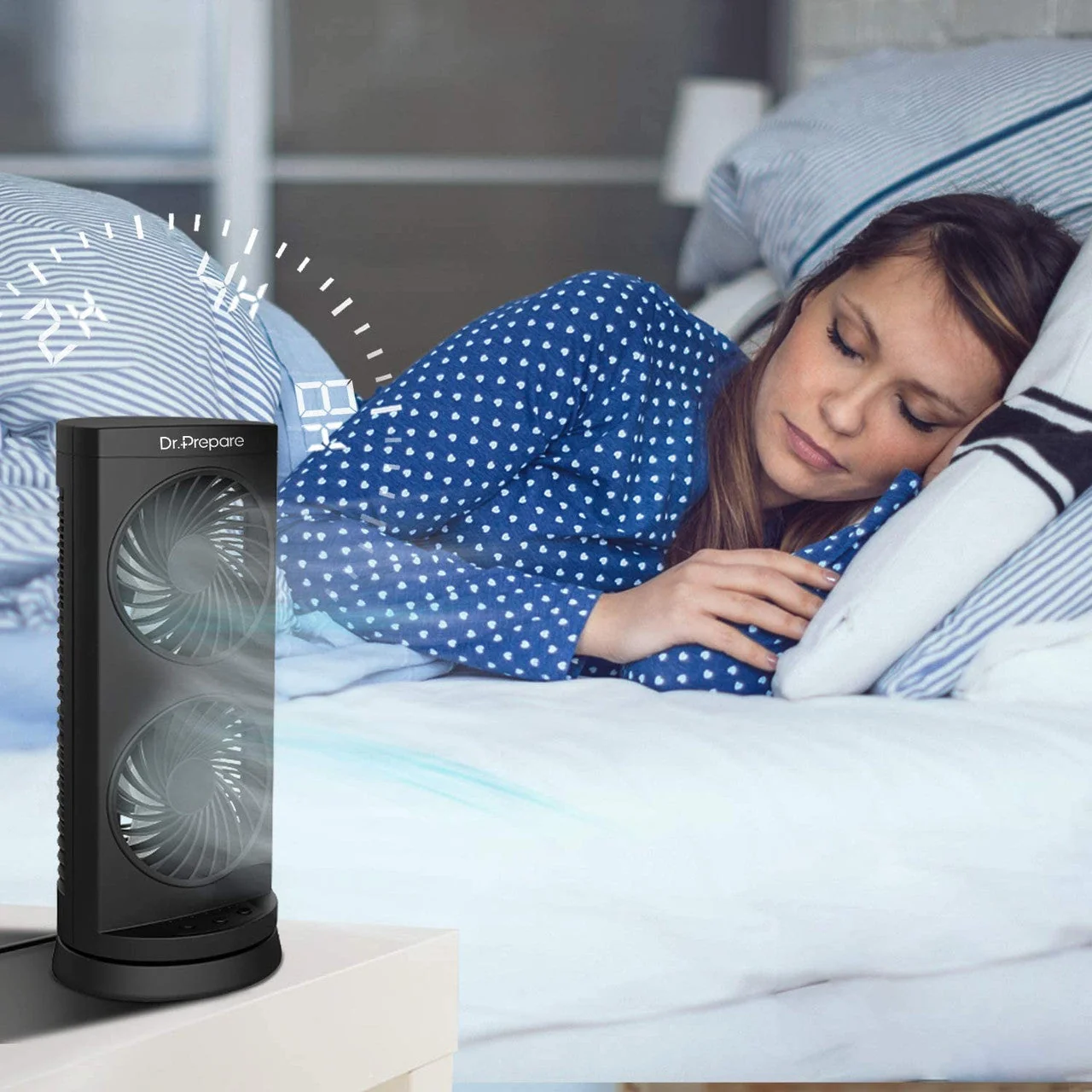 12 inch Dual Oscillating Tower Fan