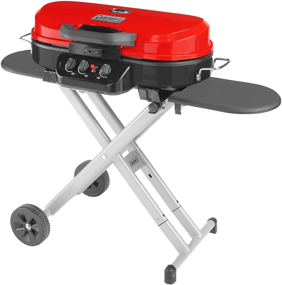 Barbecue à gaz portable RoadTrip avec 3 brûleurs réglables et allumage instantané, puissance de 20 000 BTU pour la cuisson en extérieur