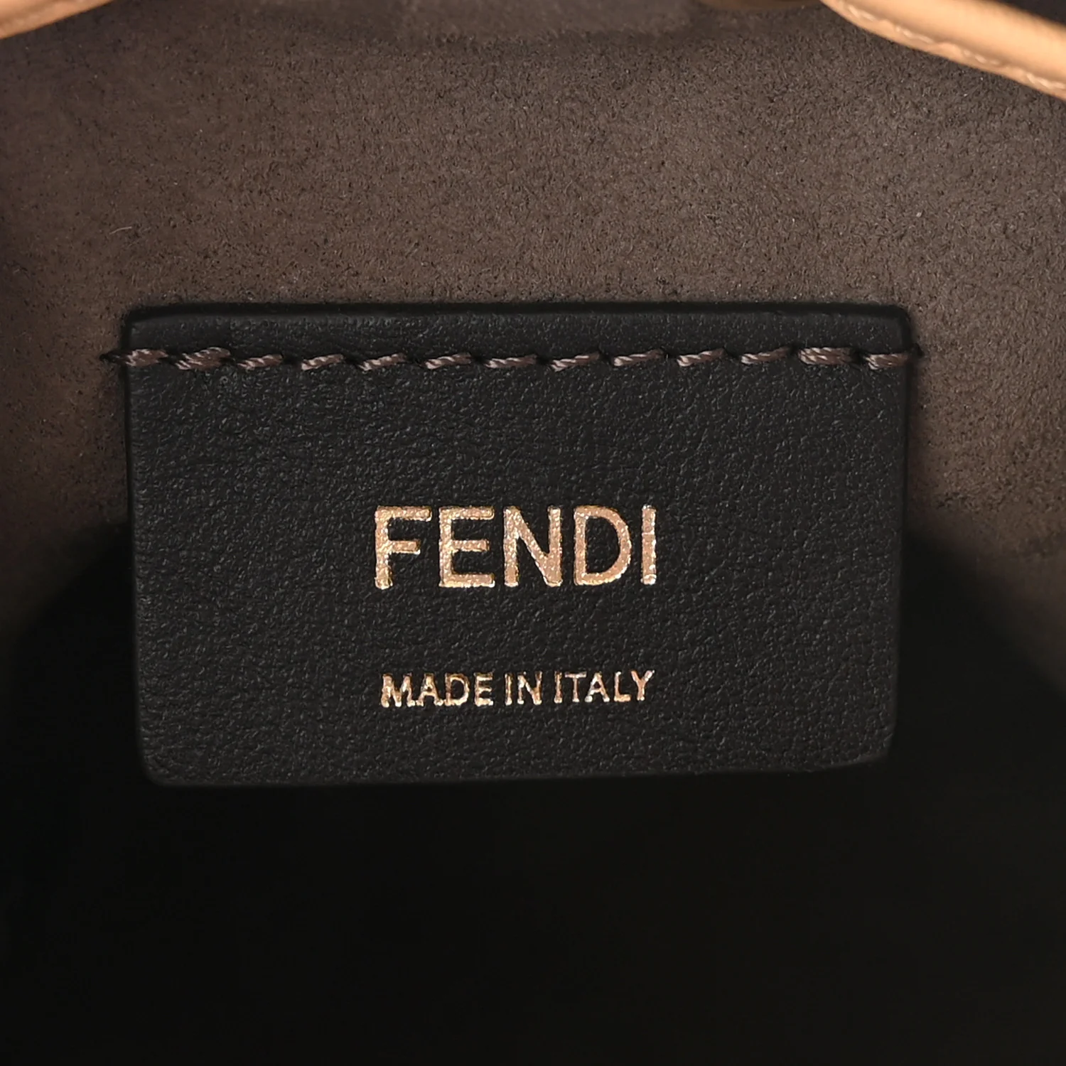 Vitello Liberty F is Fendi Bi-Color FF 1974 Embossed Mini Mon Tresor Bucket Bag Savana Lollypop