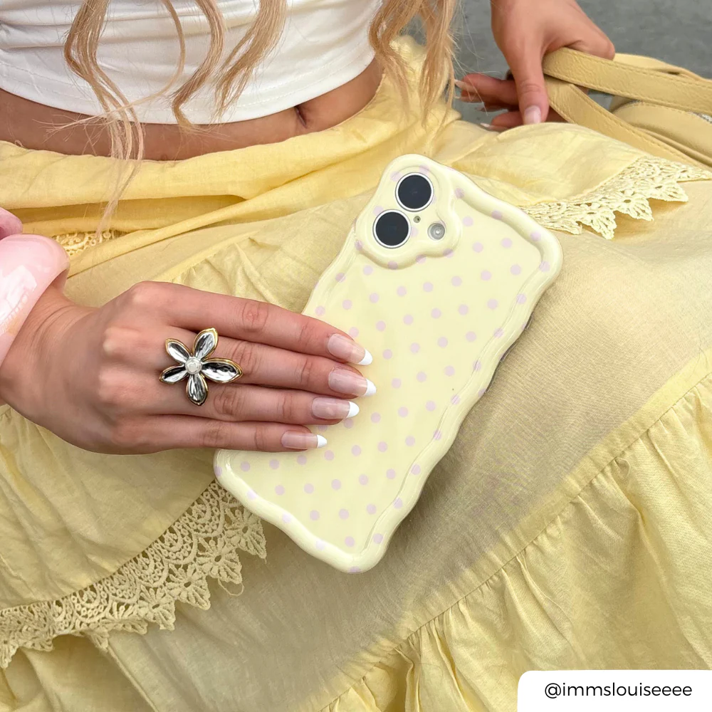 Wavy Phone Case - Butter Blush Polka Dot
