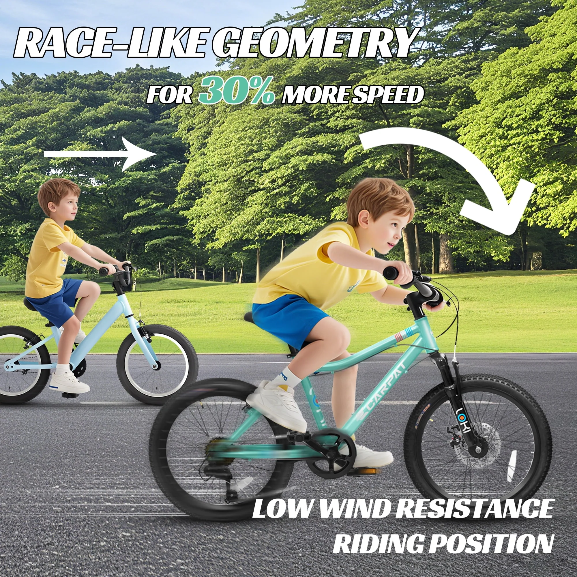 iYofe 20 Mountain Bike for Boys Girls, Bicycle for Kids with SHIMANO 7 Speed, Shock Absorbing Front Fork, Lightweight Bikes with V-Brakes for Outdoor Adventure, Blue