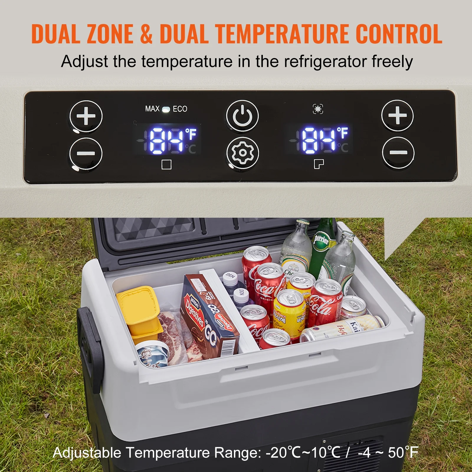 12 Volt Refrigerator, 48QT, Dual Zone Car Fridge Freezer with App Control Wheels, 12/24V DC 100-240V AC Electric Compressor Cooler for Car Truck Vehicle RV Boat Outdoor Home Use - Image 3