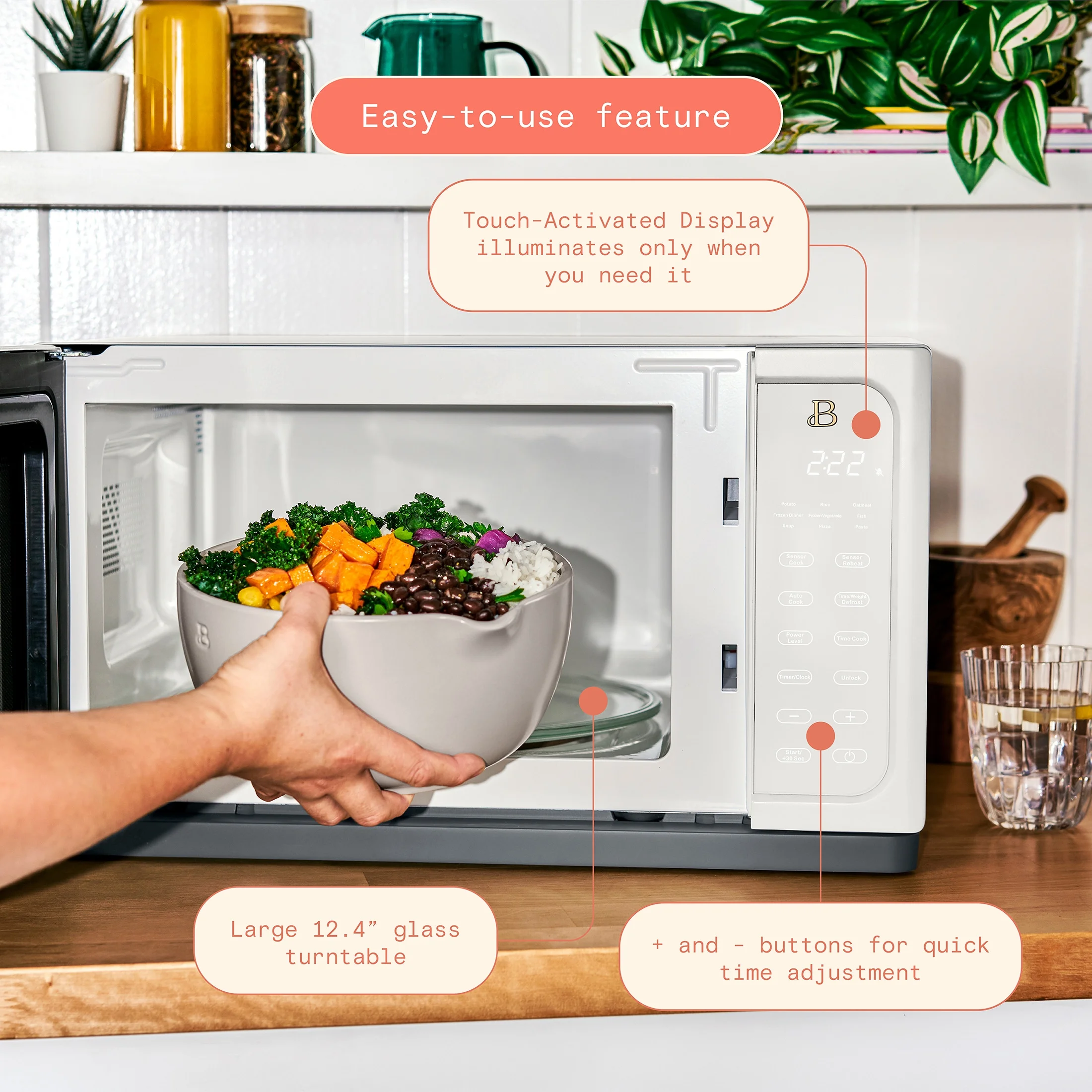 Beautiful 1.1 Cu ft 1000 Watt, Sensor Microwave Oven, White Icing, New(White Icing) - Image 10