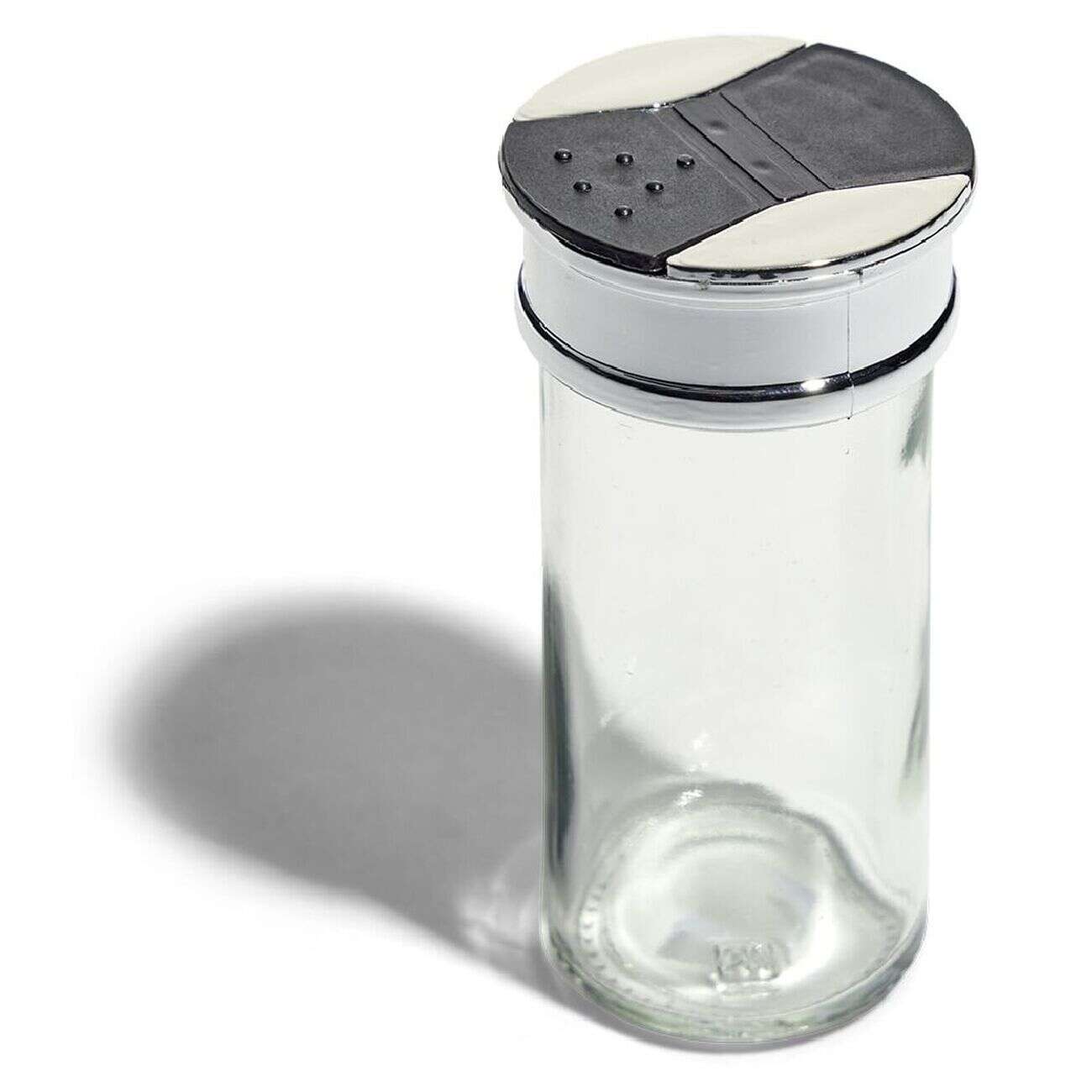 Pot à épice en verre et couvercle métal Ø5xH10,2cm