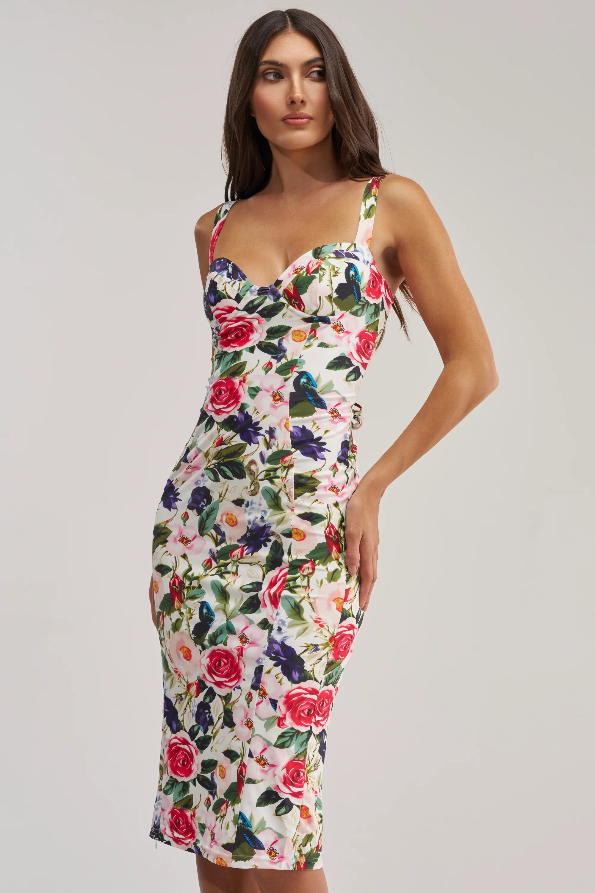 TALK IS CHEAP FLORAL MIDI DRESS - Akira Store