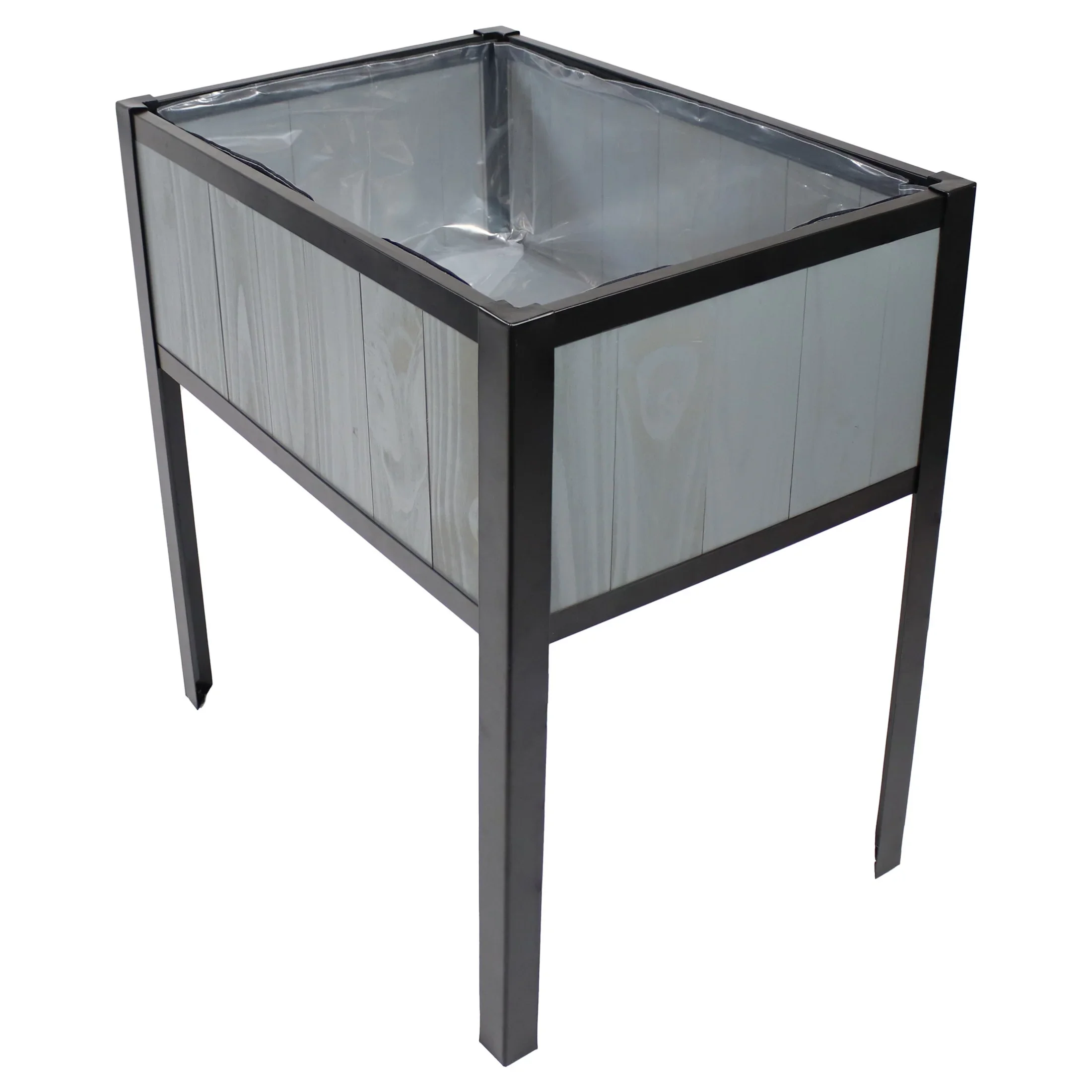 Sunnydaze 29.25 x 20 x 30.75 Gray Acacia Wood Rectangular Raised Garden Bed with Legs