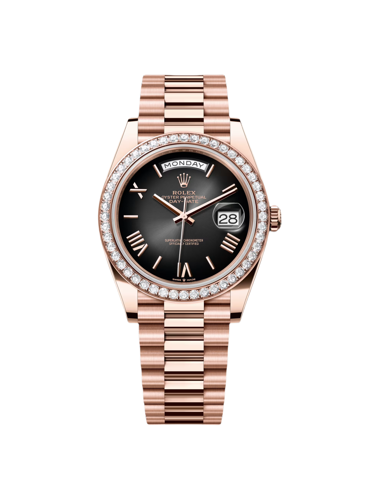 [Super Clone]RLX  Day-Date 40mm Slate Ombré Dial and Diamond Bezel 228345rbr-0025【Super Clone】