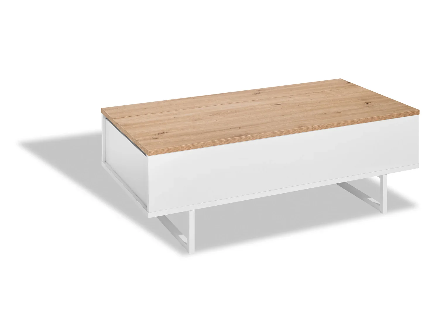 LIVARNO home Table basse Madrid, 110 x 37,5 x 58 cm, imitation chne/blanc