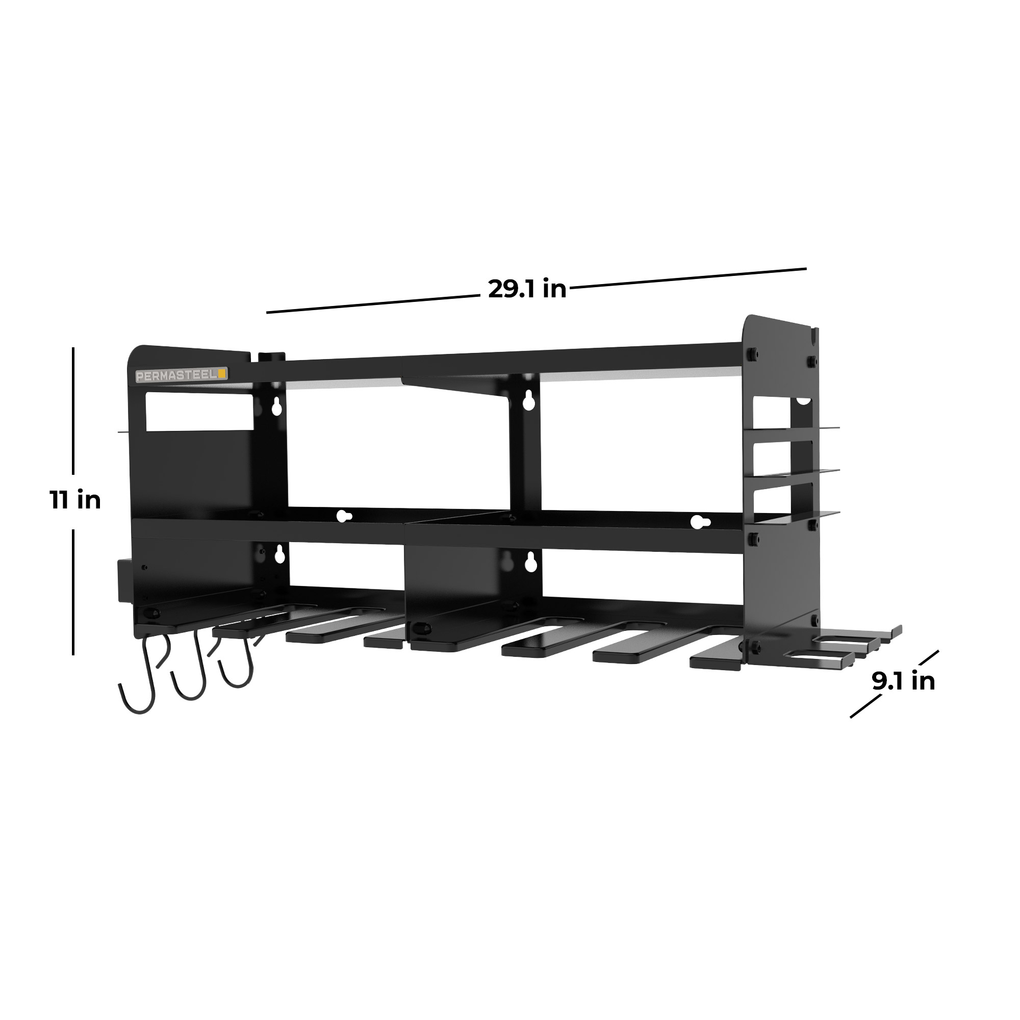 Permasteel 24.6″ 6-Bay Heavy Duty Wall Mounted Power Tool Organizer