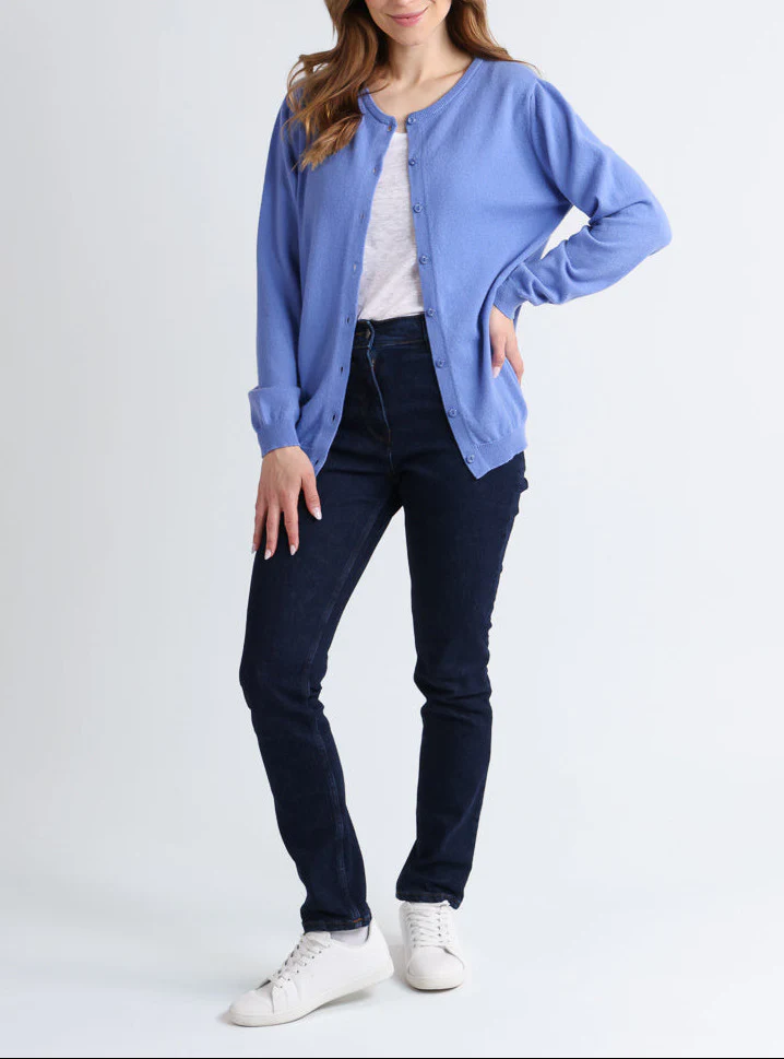 Cardigan femme en cachemire bleu