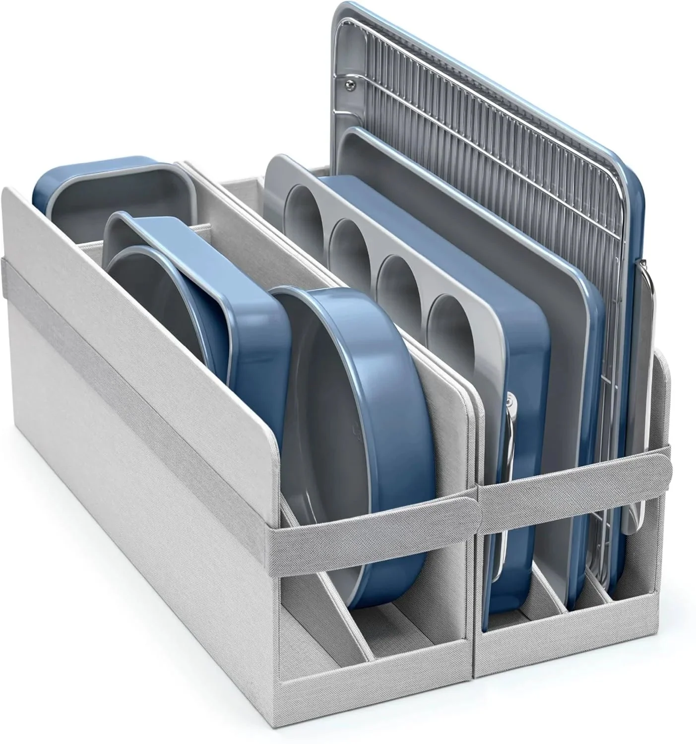 Nonstick Ceramic Bakeware Set (11 Pieces) - Baking Sheets, Assorted Baking Pans, Cooling Rack, & Storage - Aluminized Steel Body - Non…