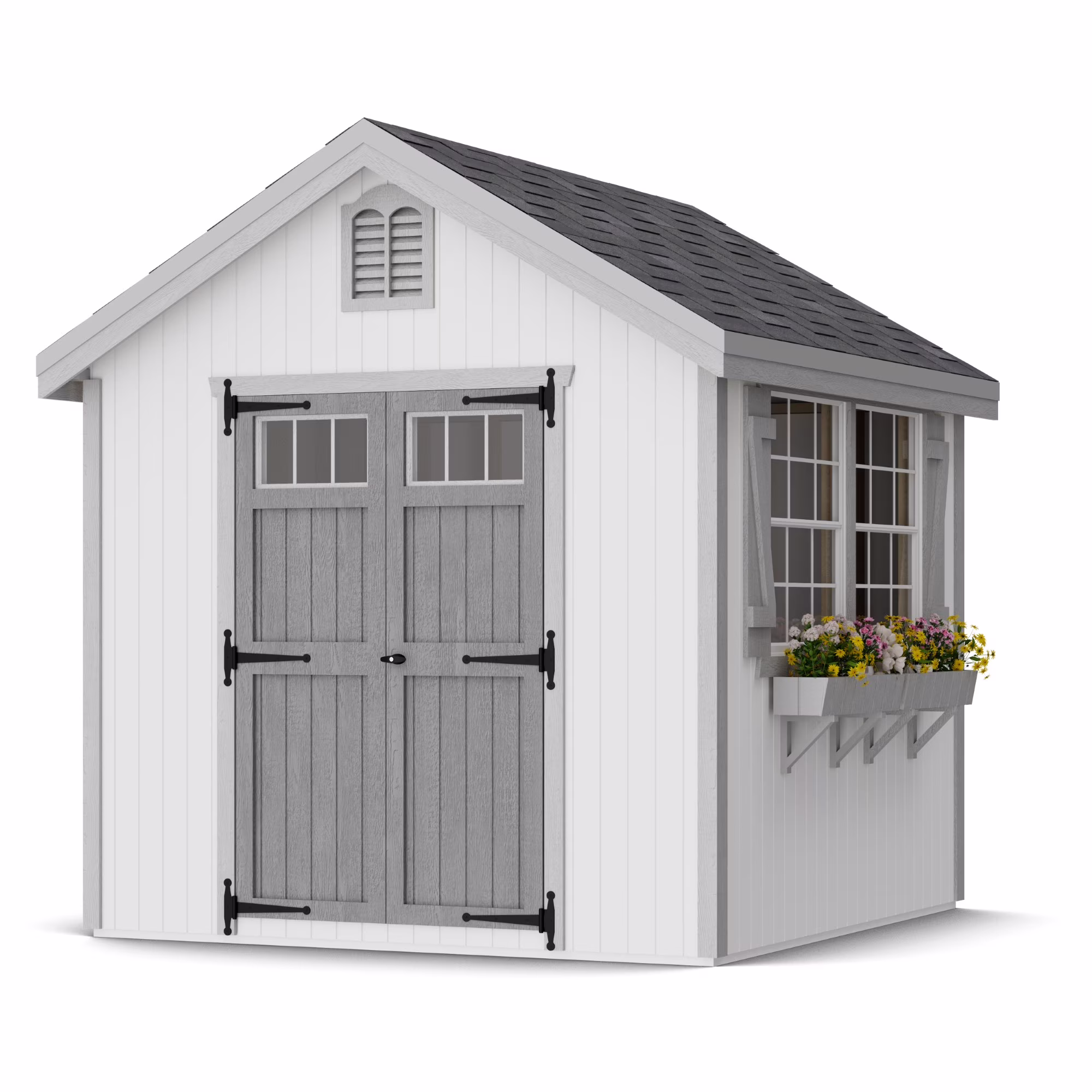 Little Cottage Co. 8x8 Colonial Williamsburg Shed with Operable Windows, Outdoor Wood Storage Do - It - Yourself Precut Kit