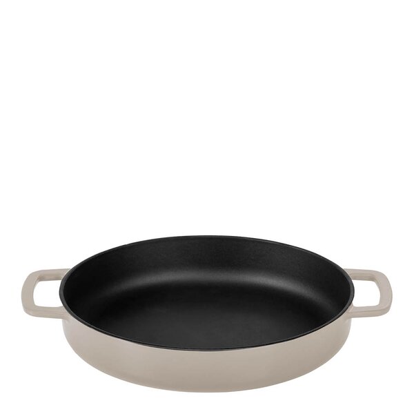 Støpejernspanne emaljert 28 cm sand