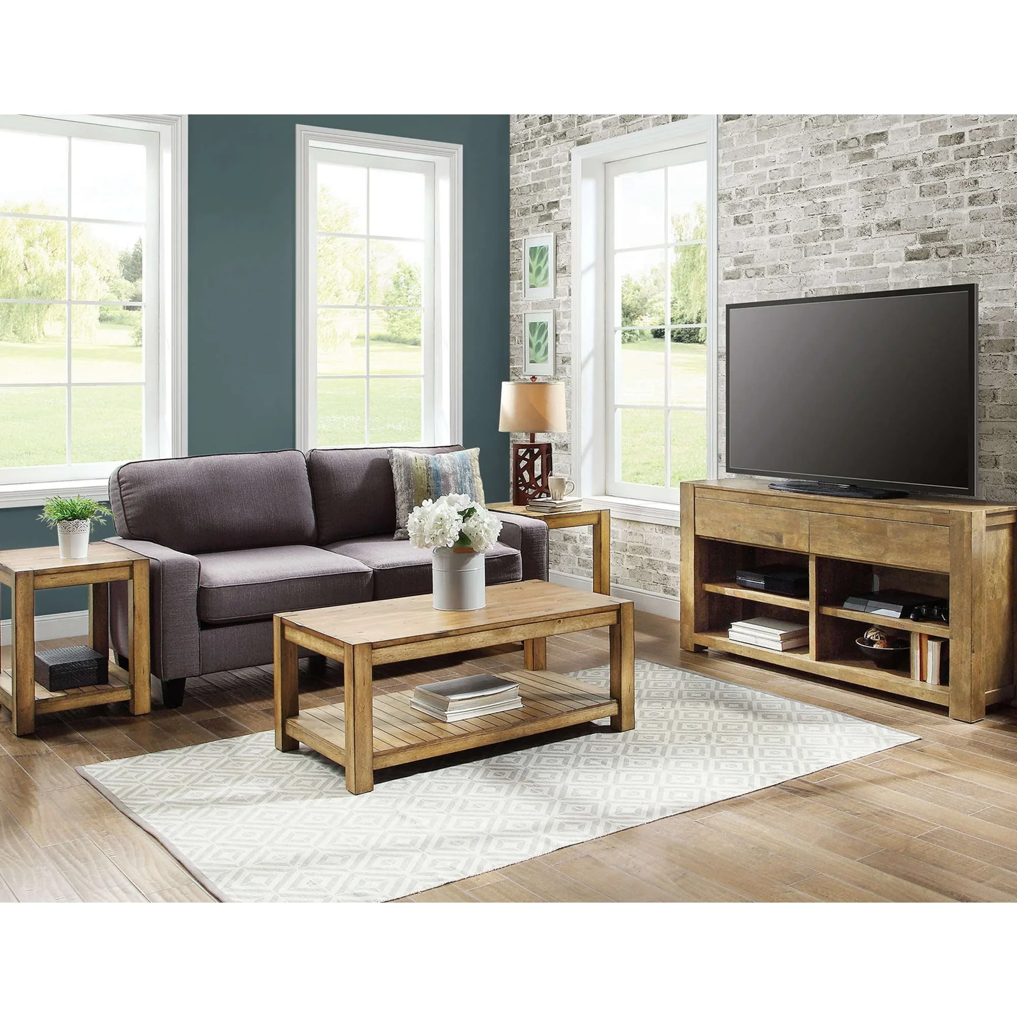 Better Homes & Gardens Bryant Solid Wood End Table, Rustic Maple Brown Finish