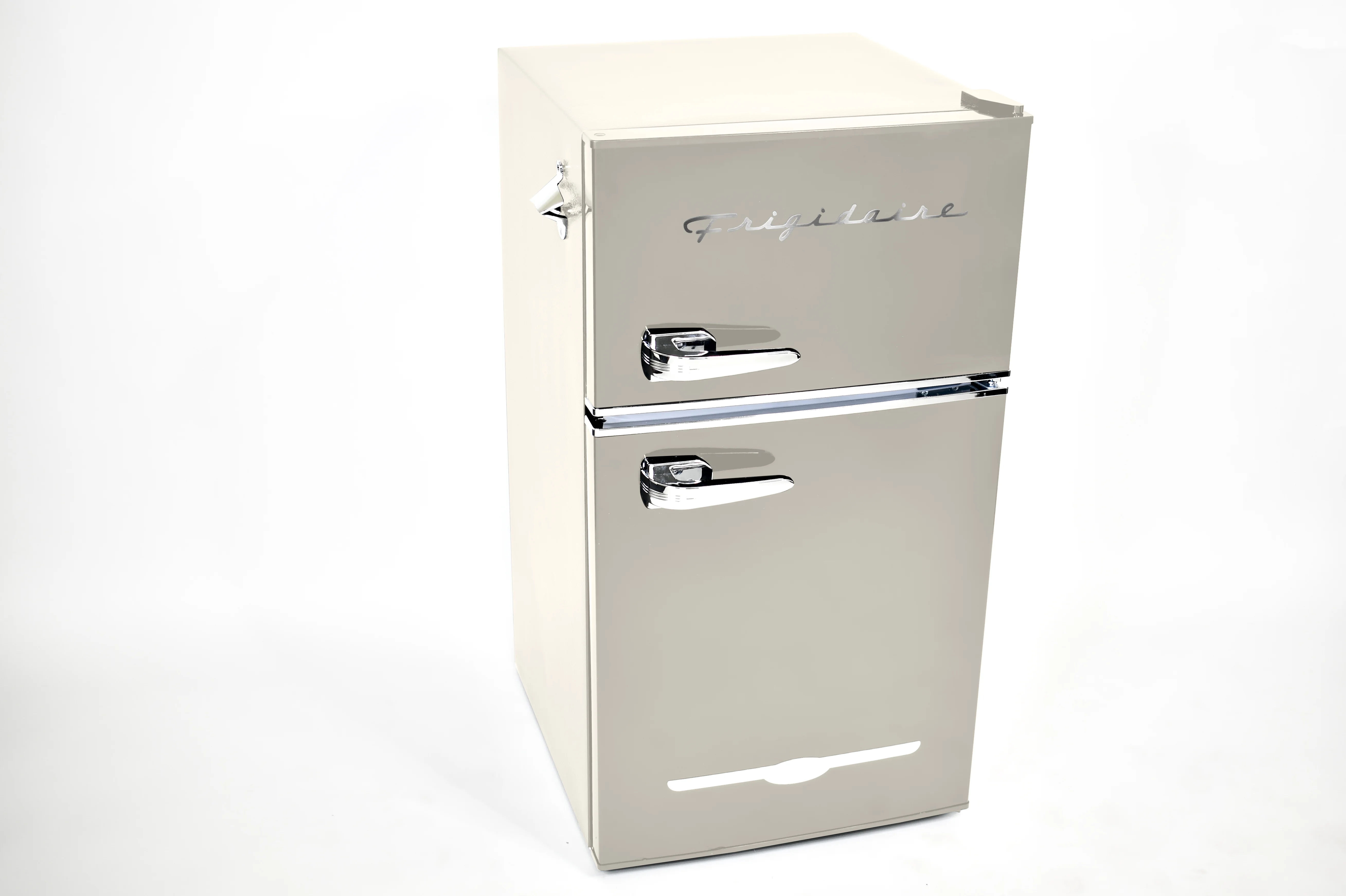3.1 Cu. Ft. 2 Door Retro Compact Refrigerator, Built-In Side Bottle Opener, Cream - Image 9