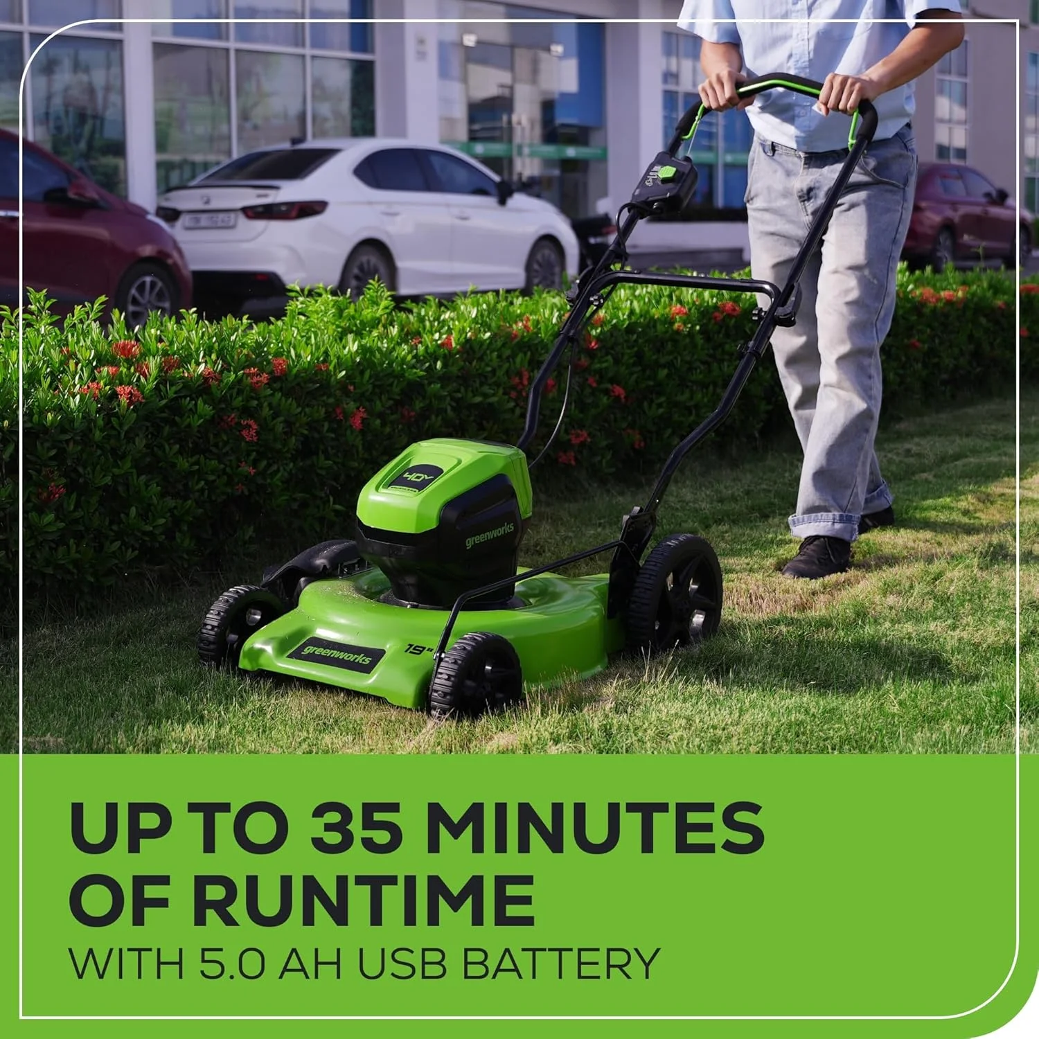 40V 19�� BL Lawn Mower, 5.0Ah USB Battery and Charger Included - Image 4
