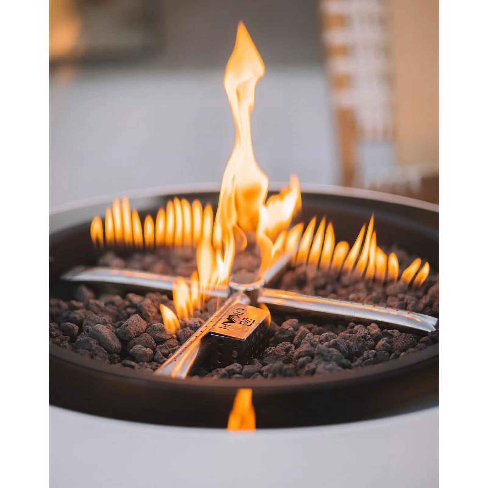 Ukiah Voyager 20 In. W Stainless Steel Round Electric Fire Pit with Sound System