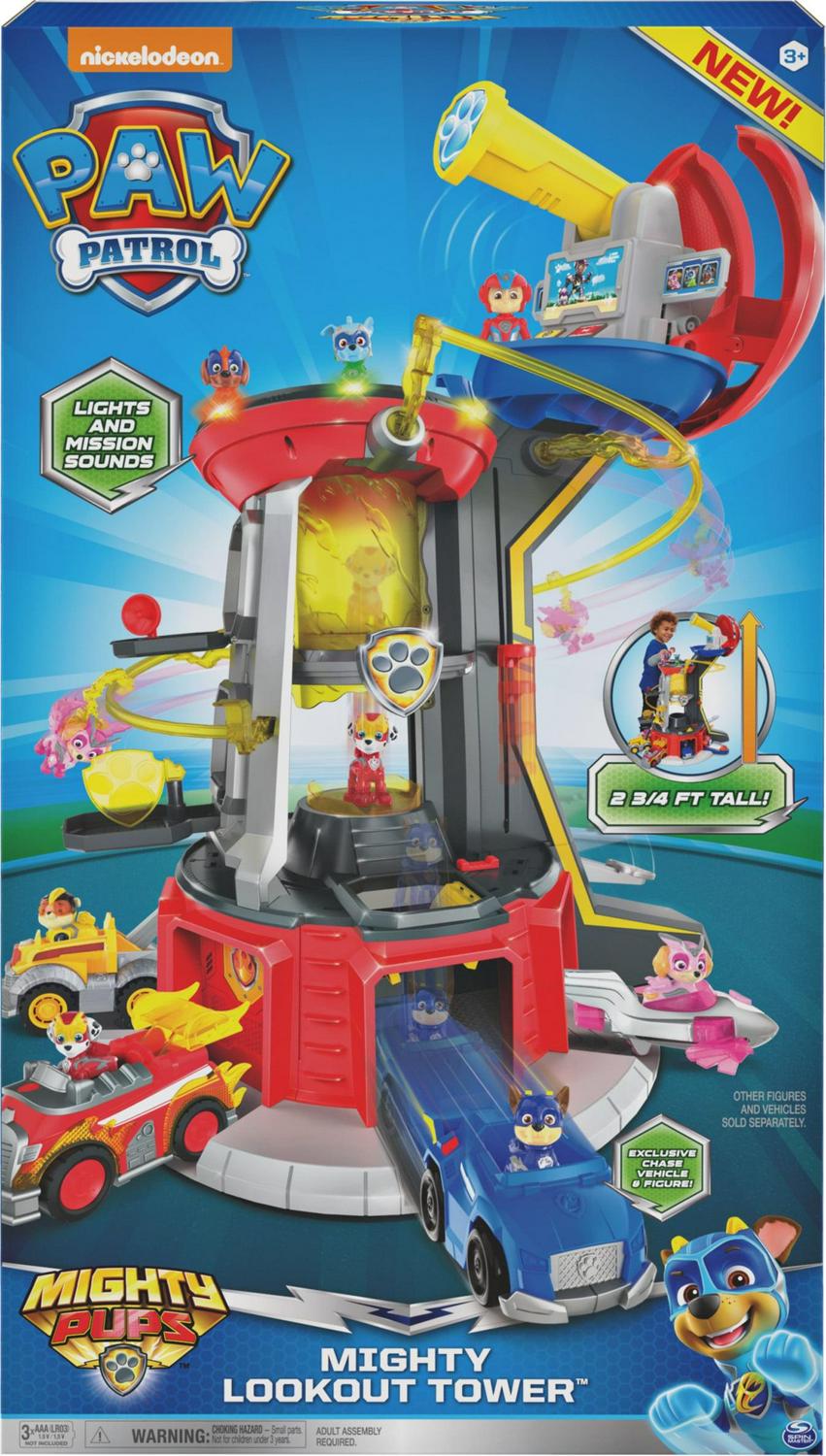 PAW Patrol Mighty Pups Super Paws Lookout Tower Playset with Lights and Sound