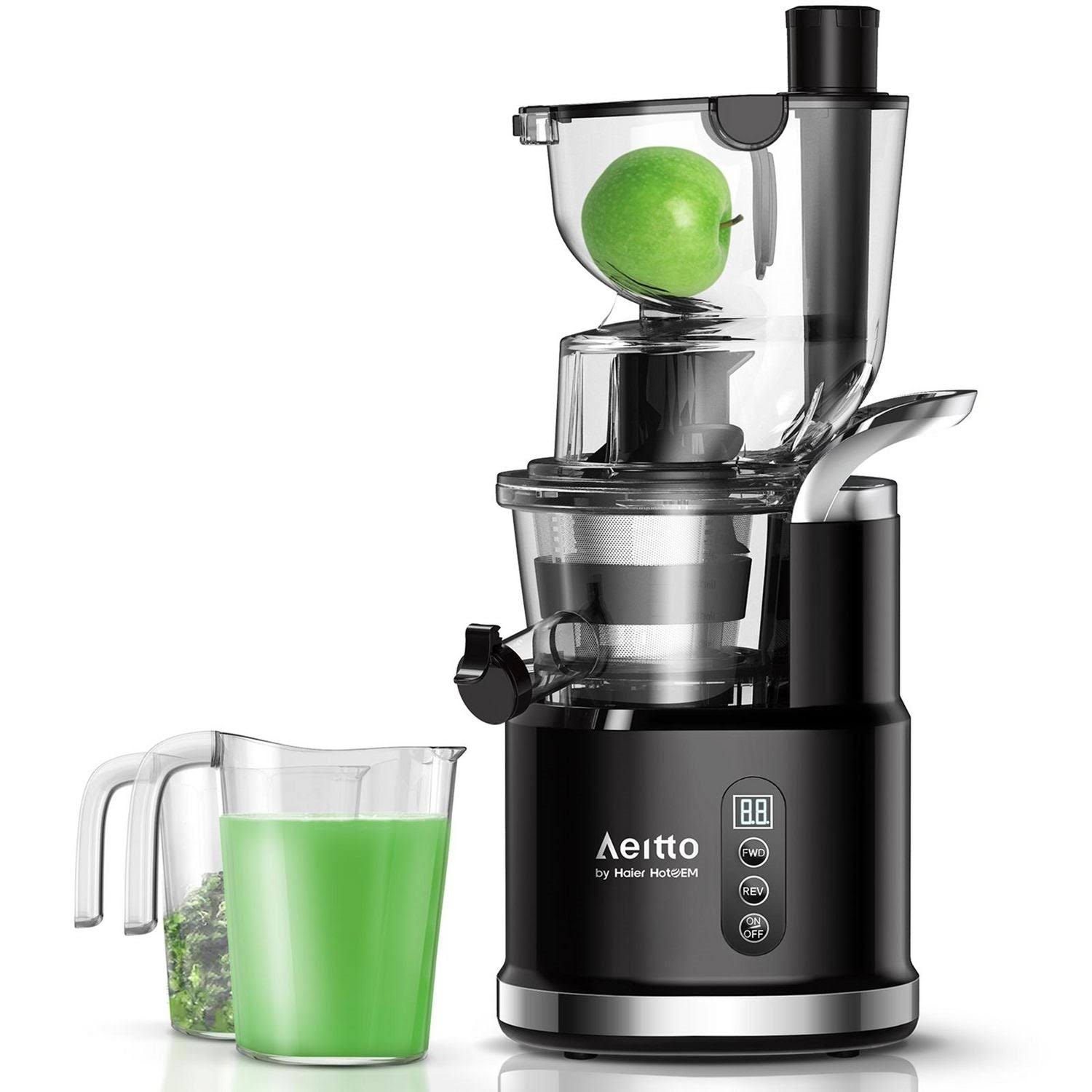 Aeitto - Slow Masticating Juicer with 81mm Wide Chute, Black