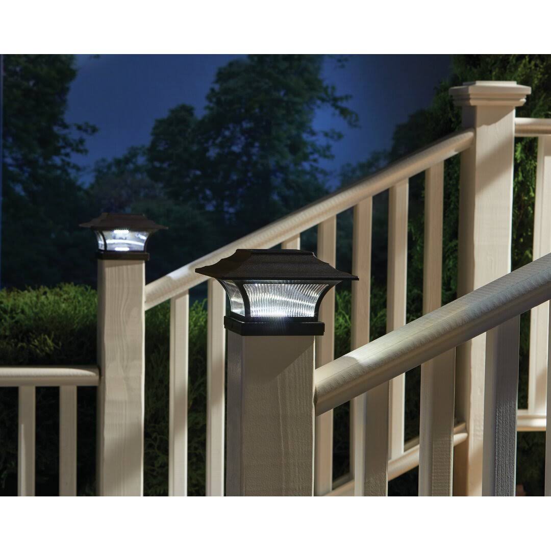 Hampton Bay Solar 4 in. x 4 in. Bronze Outdoor Integrated LED Deck Post Light Wi