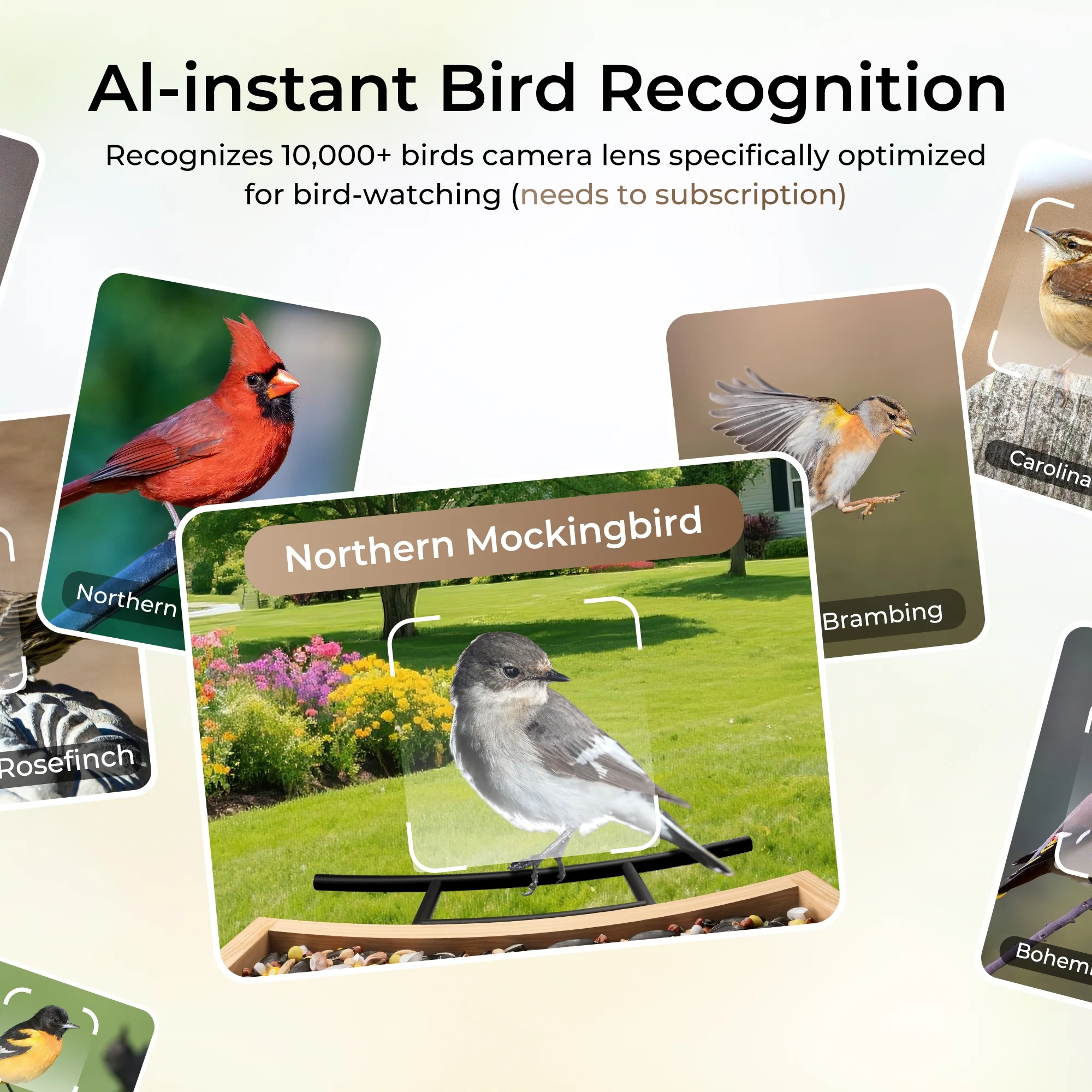 Bird Feeder with Camera, AI Identify 10,000+ Species, Auto Capture, Real-Time Notifications, Upgraded for Bird Watching with Solar Panel, Perfect Gift for Bird Lovers(Wood and Iron roof) - Image 3
