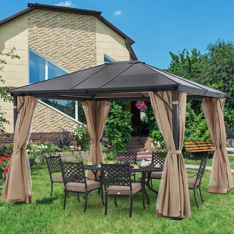10 Ft. W x 12 Ft. D Aluminum Patio Gazebo