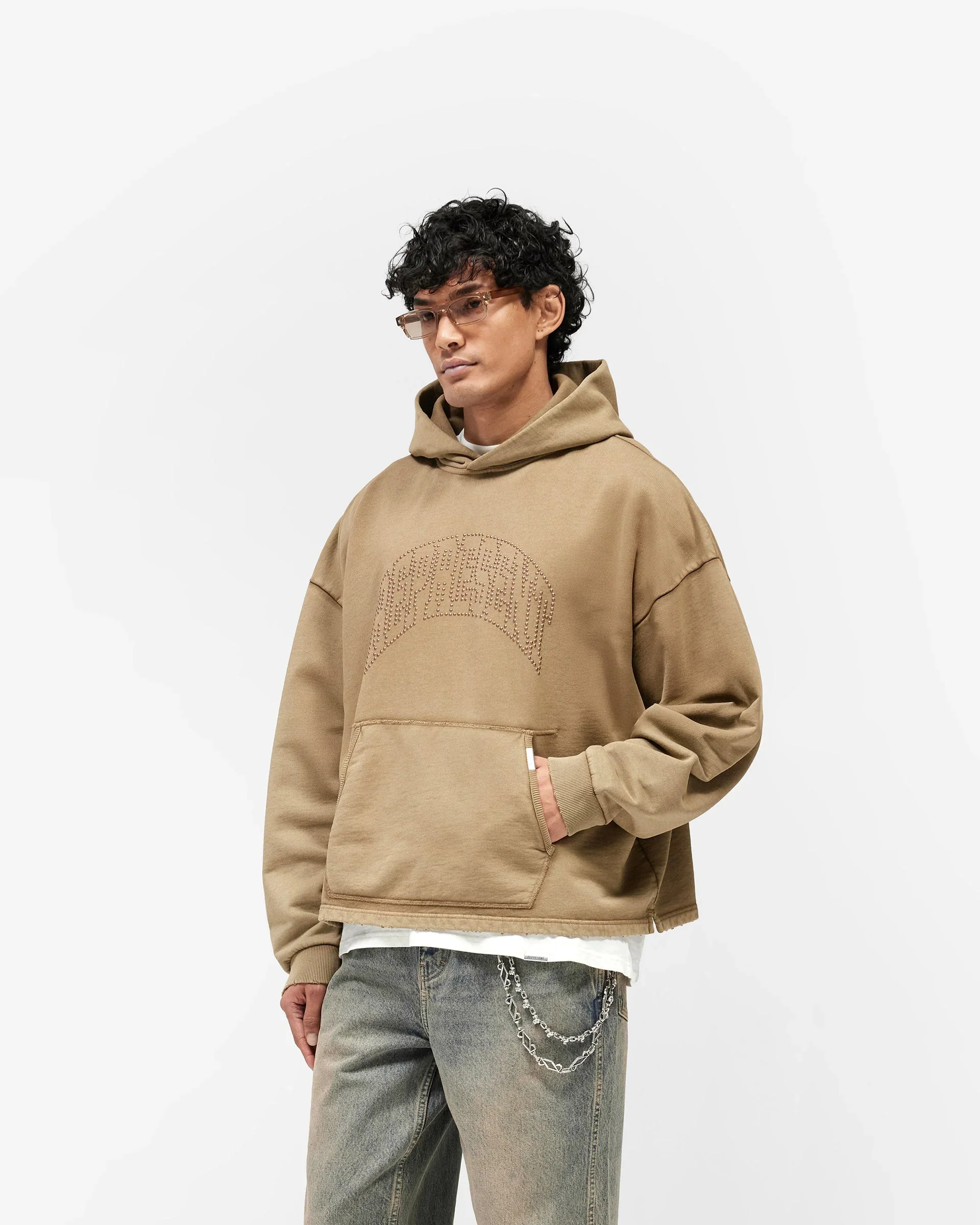 Represent Embellished Hoodie - Vintage Khaki