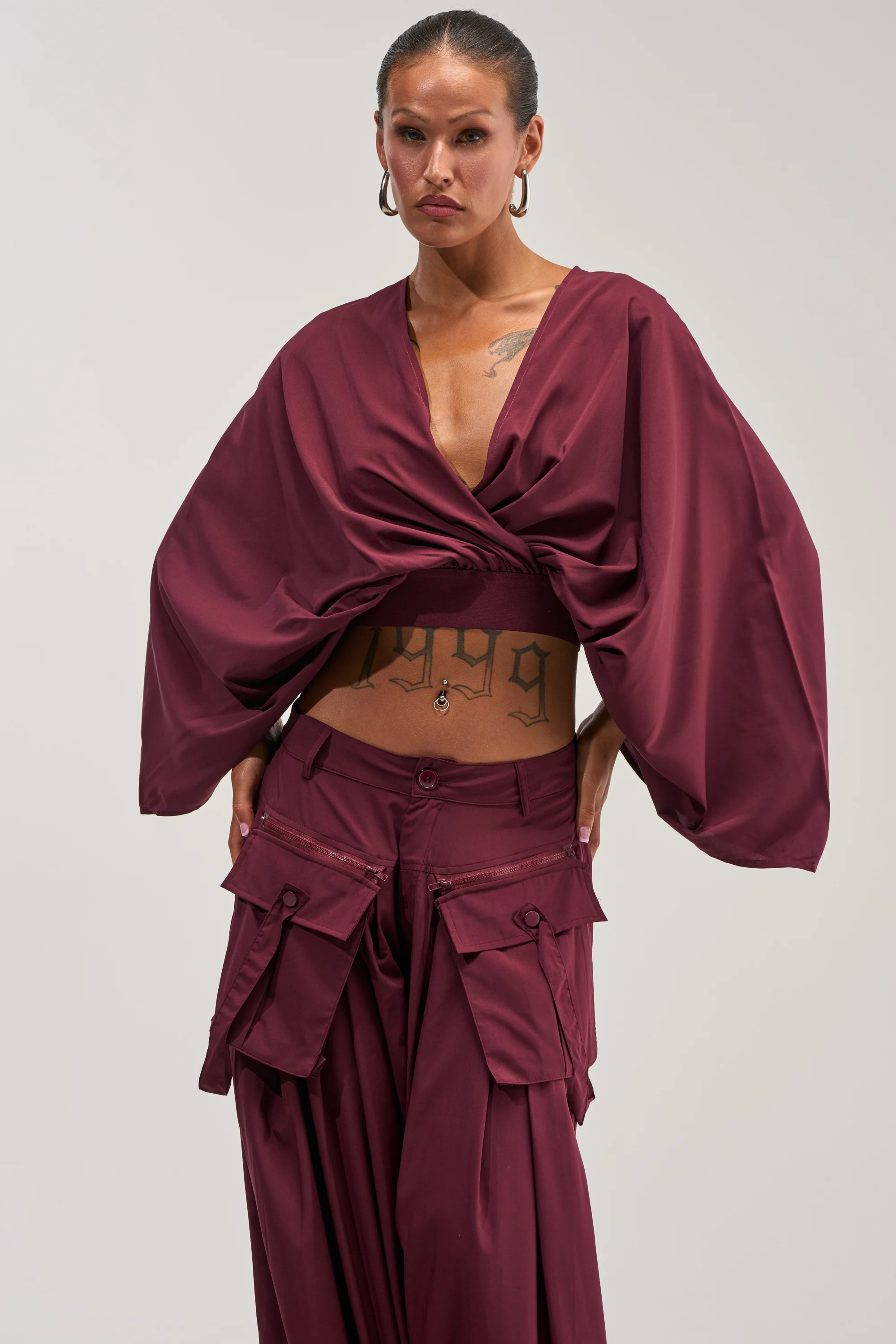 TALK ABOUT ME BLOUSE IN DEEP BURGUNDY - Akira Store