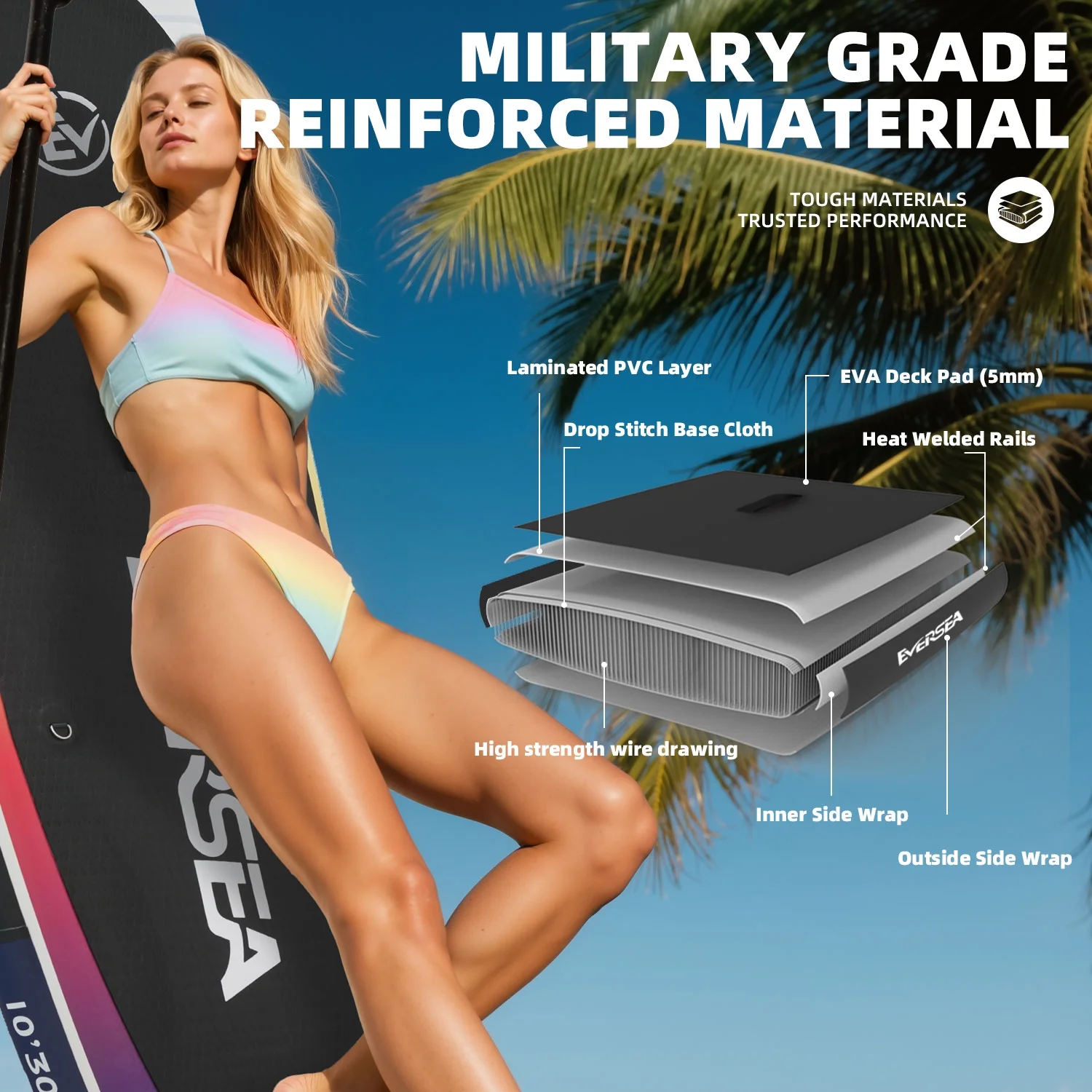 10' Inflatable Stand up Paddle Board,with Premium SUP Paddle Board Accessories,Non-Slip Comfort Deck for Youth Adults(Red) - Image 10