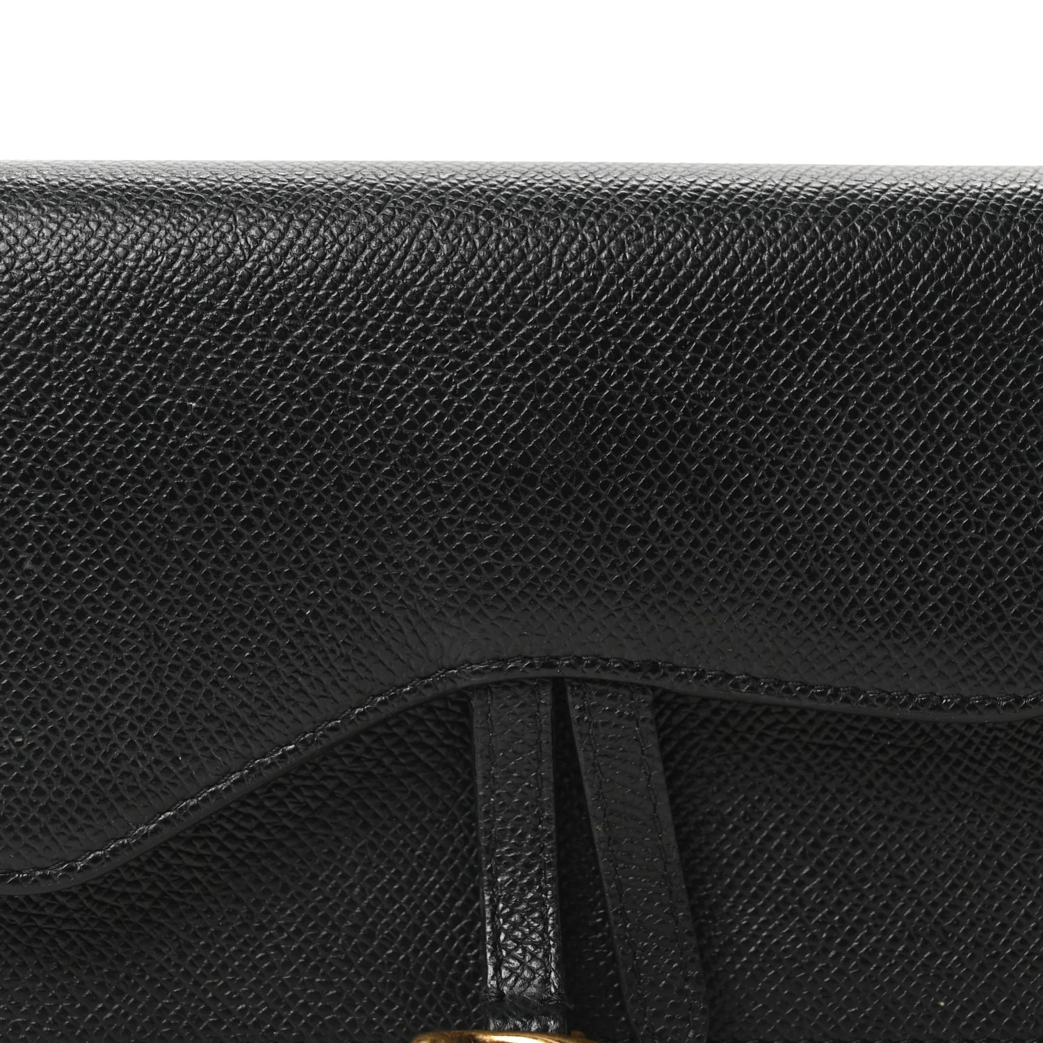 Grained Calfskin Saddle Belt Bag Black