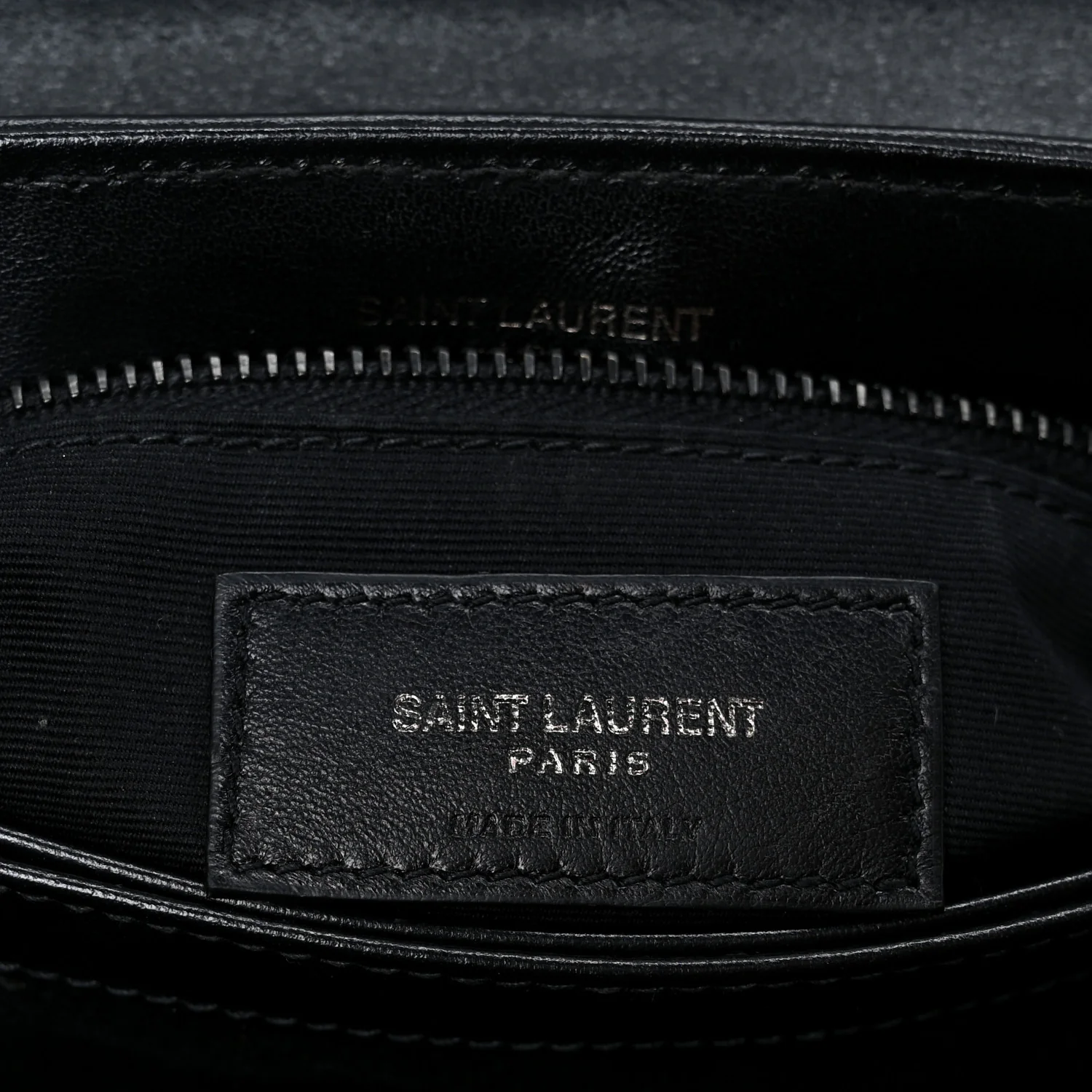 Calfskin Y Quilted Monogram Monochrome Toy Loulou Crossbody Bag Black
