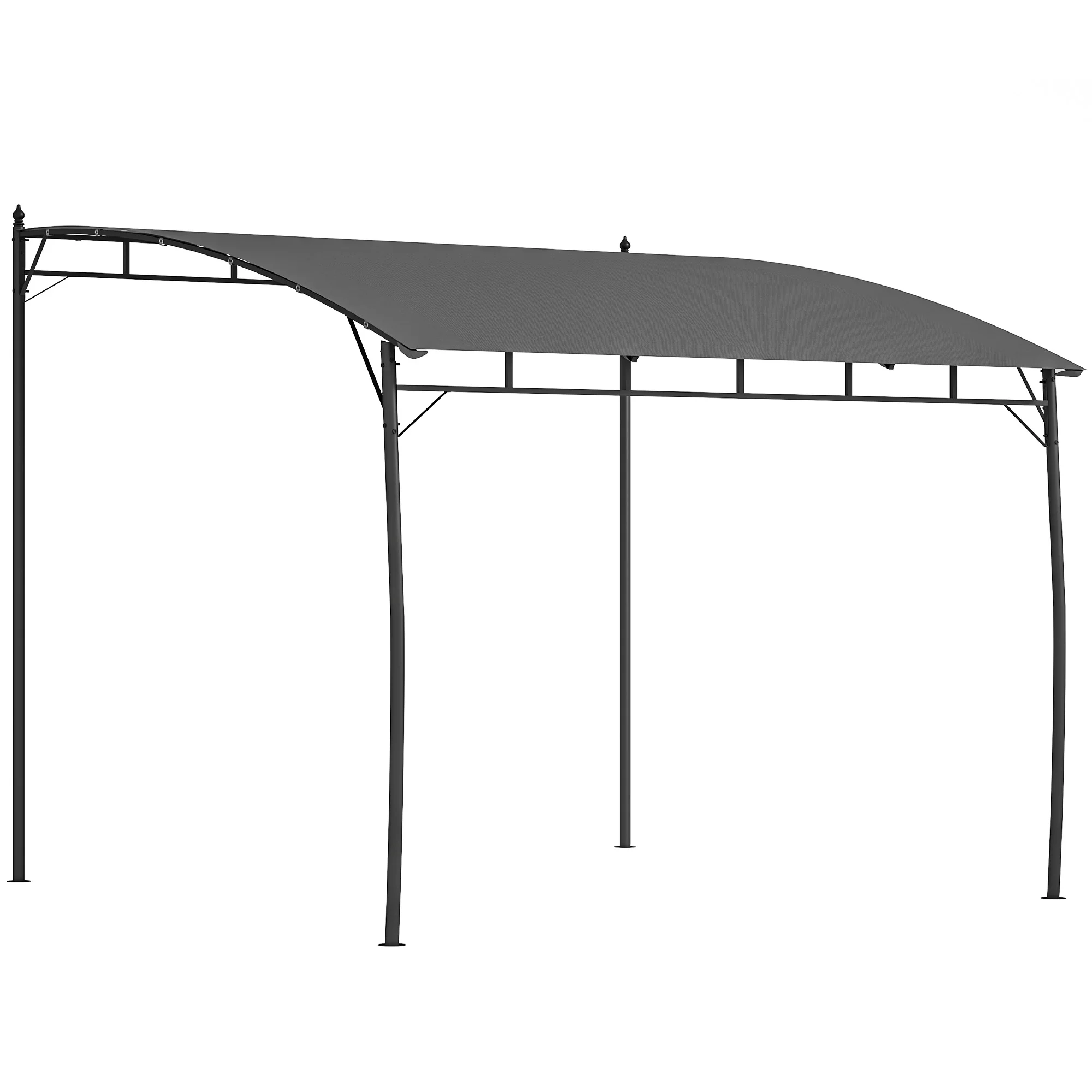 Outsunny 10' x 10' Pergola with UV - Resistant Canopy, Outdoor Sun Shade Shelter for Porch, Patio, Deck, Backyard, Charcoal Gray