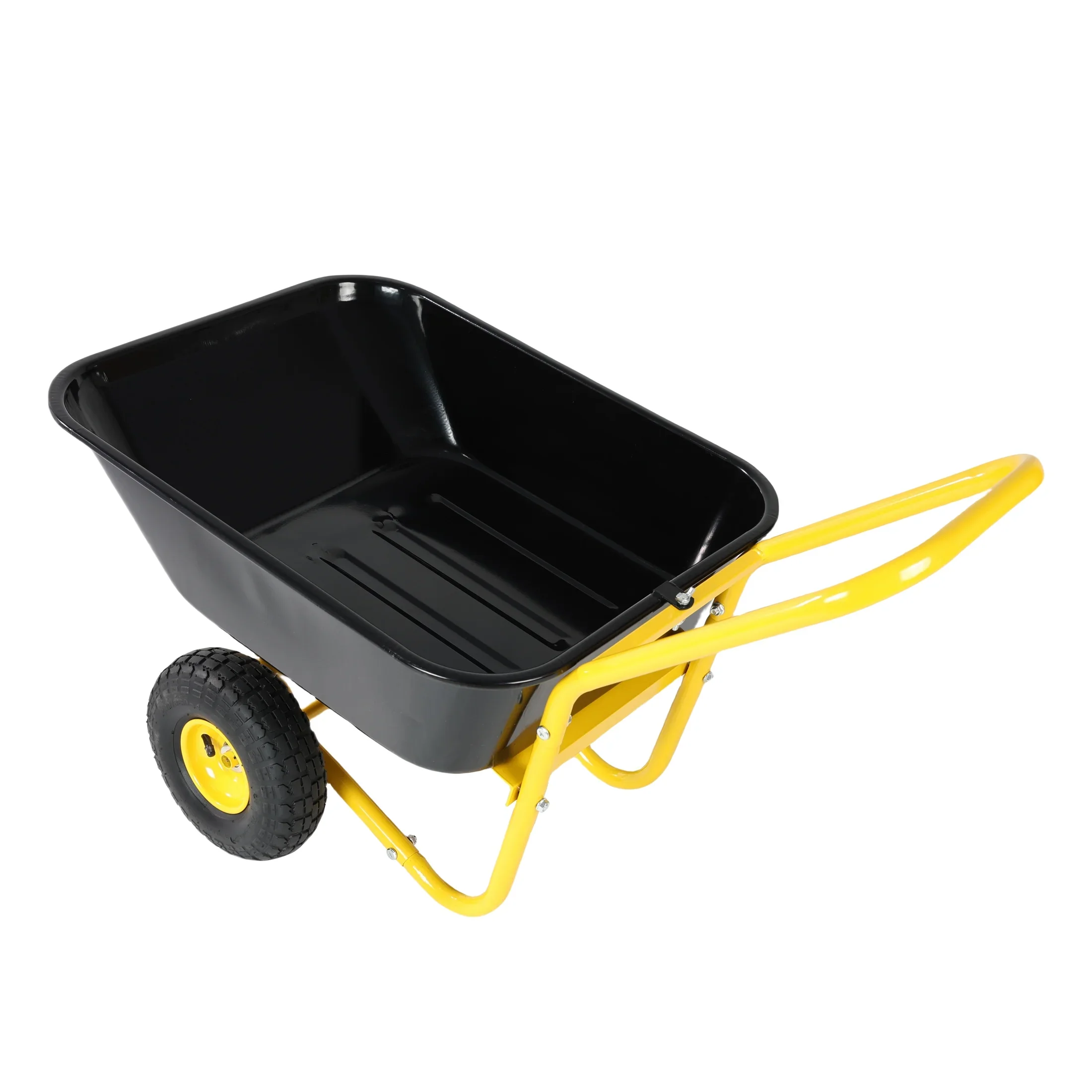 Unbranded Garden Cart with 10-Inch Pneumatic Wheels, Yellow and Black